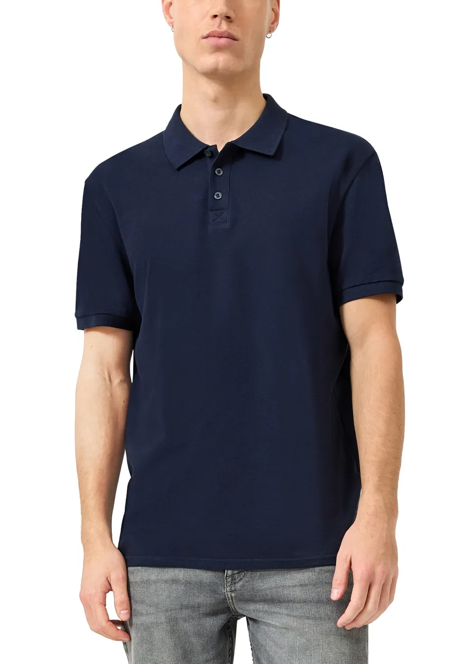 s.Oliver T-Shirt Flammgarn Baumwollmix Weiß