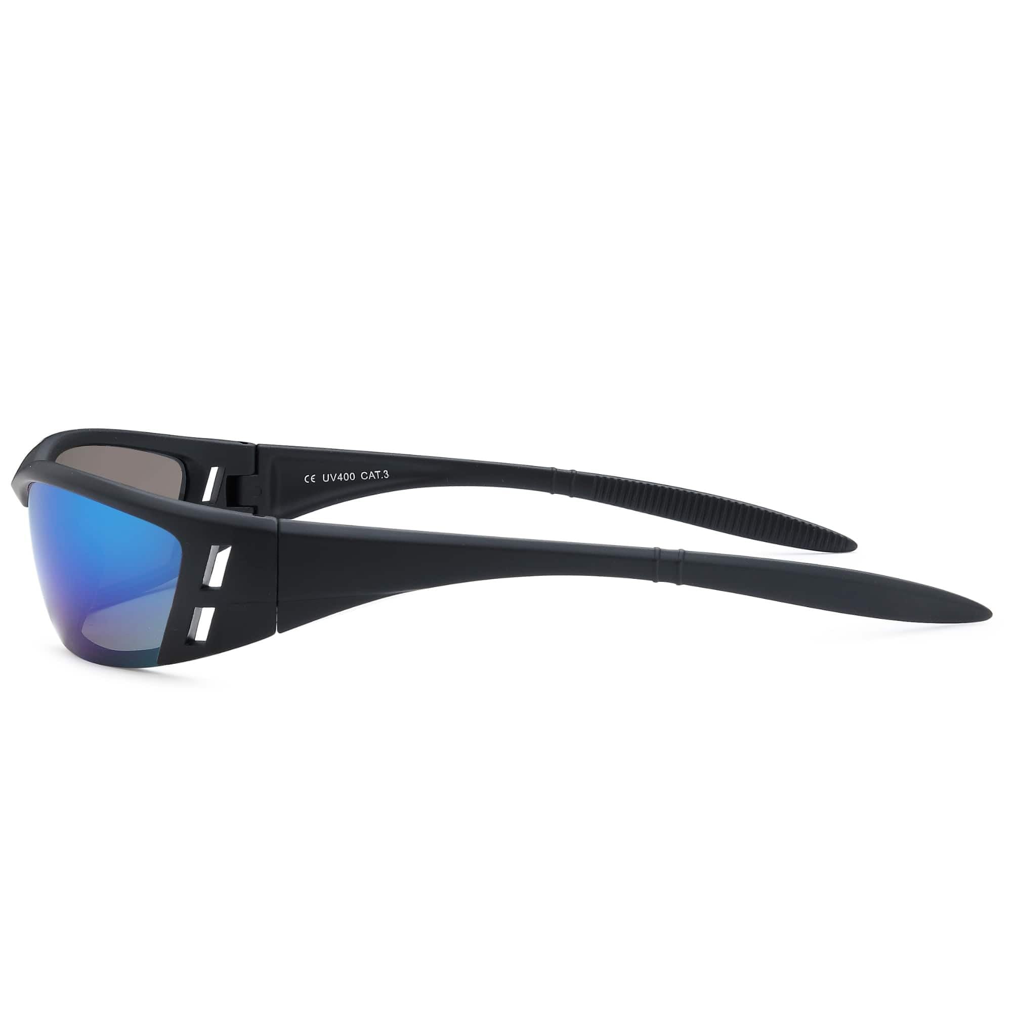BEZLIT Sport Sonnenbrille UV400 Fahrradbrille Blau Verspiegelt