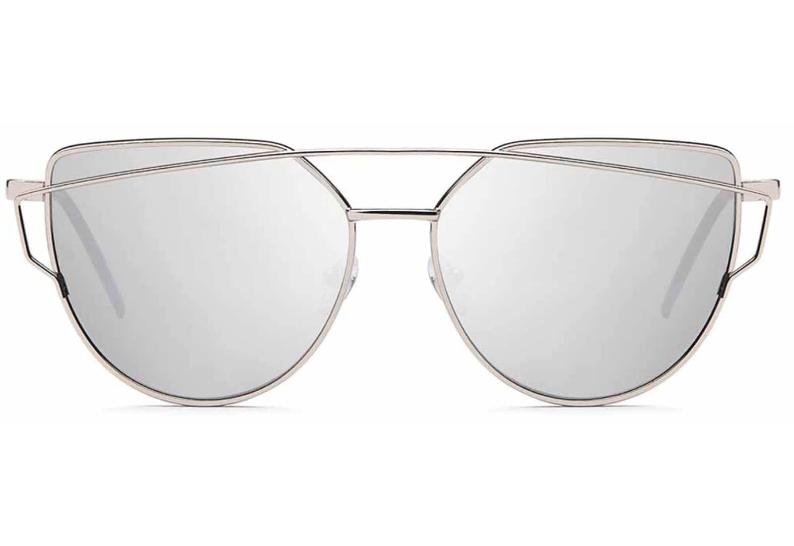 BEZLIT Rundglas Sonnenbrille Silber verspiegelt UV400