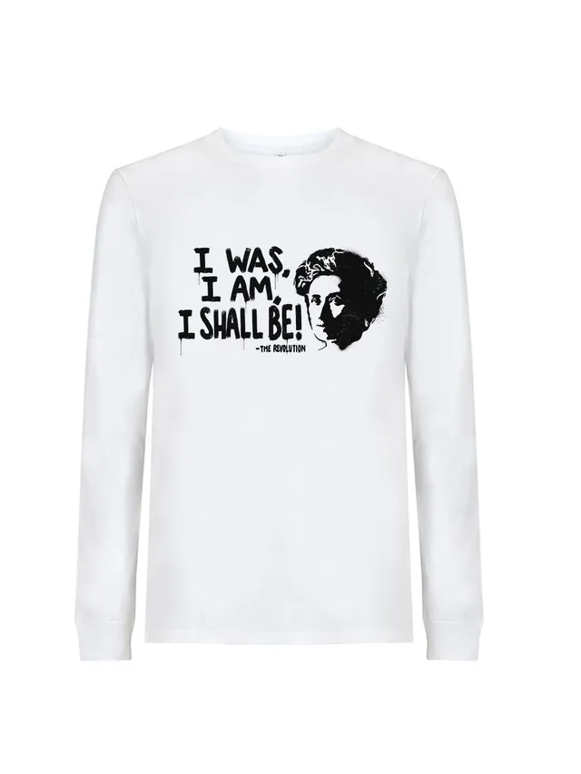 dna merch Die Revolution Rosa Luxemburg Langarmshirt Weiß Zitat
