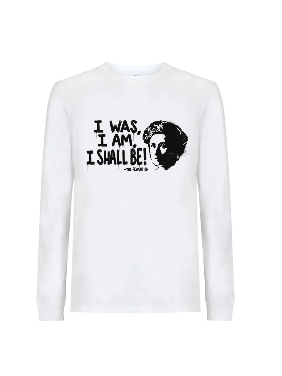 dna merch Die Revolution Rosa Luxemburg Langarmshirt Weiß Zitat