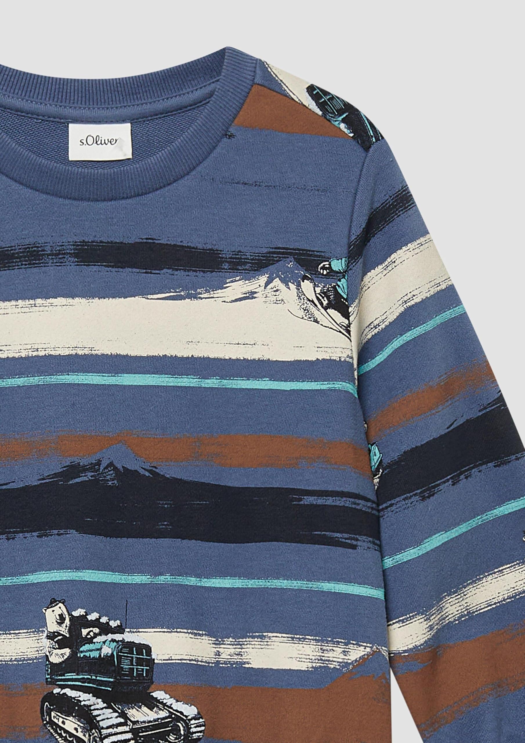 s.Oliver Junior Sweatshirt All-Over-Print Blau 116-122