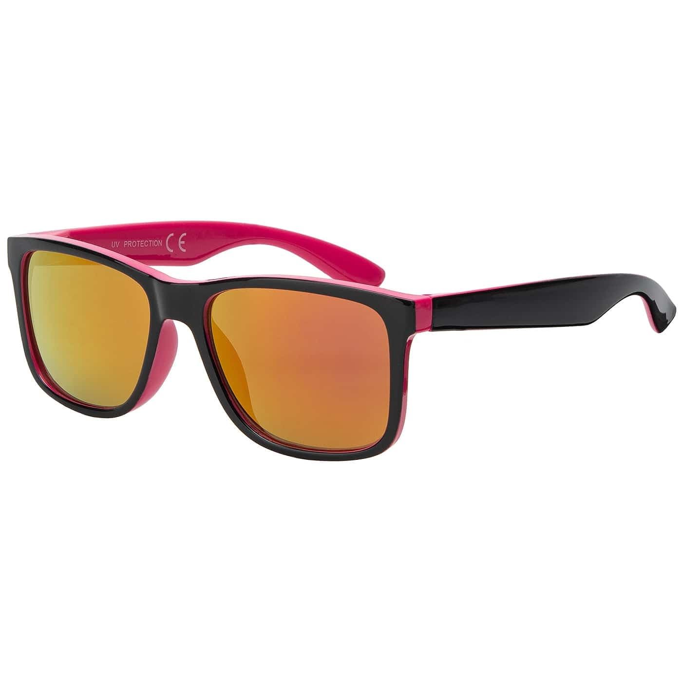 BEZLIT Kinder Sonnenbrille rechteckig rot-schwarz verspiegelt