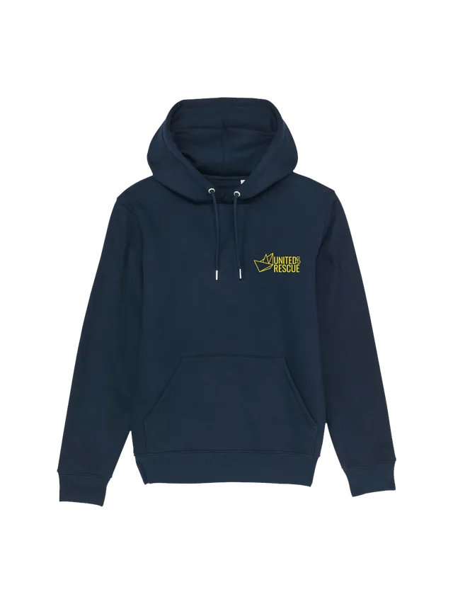 dna merch United4Rescue Logo klein Hoodie French Navy Blau