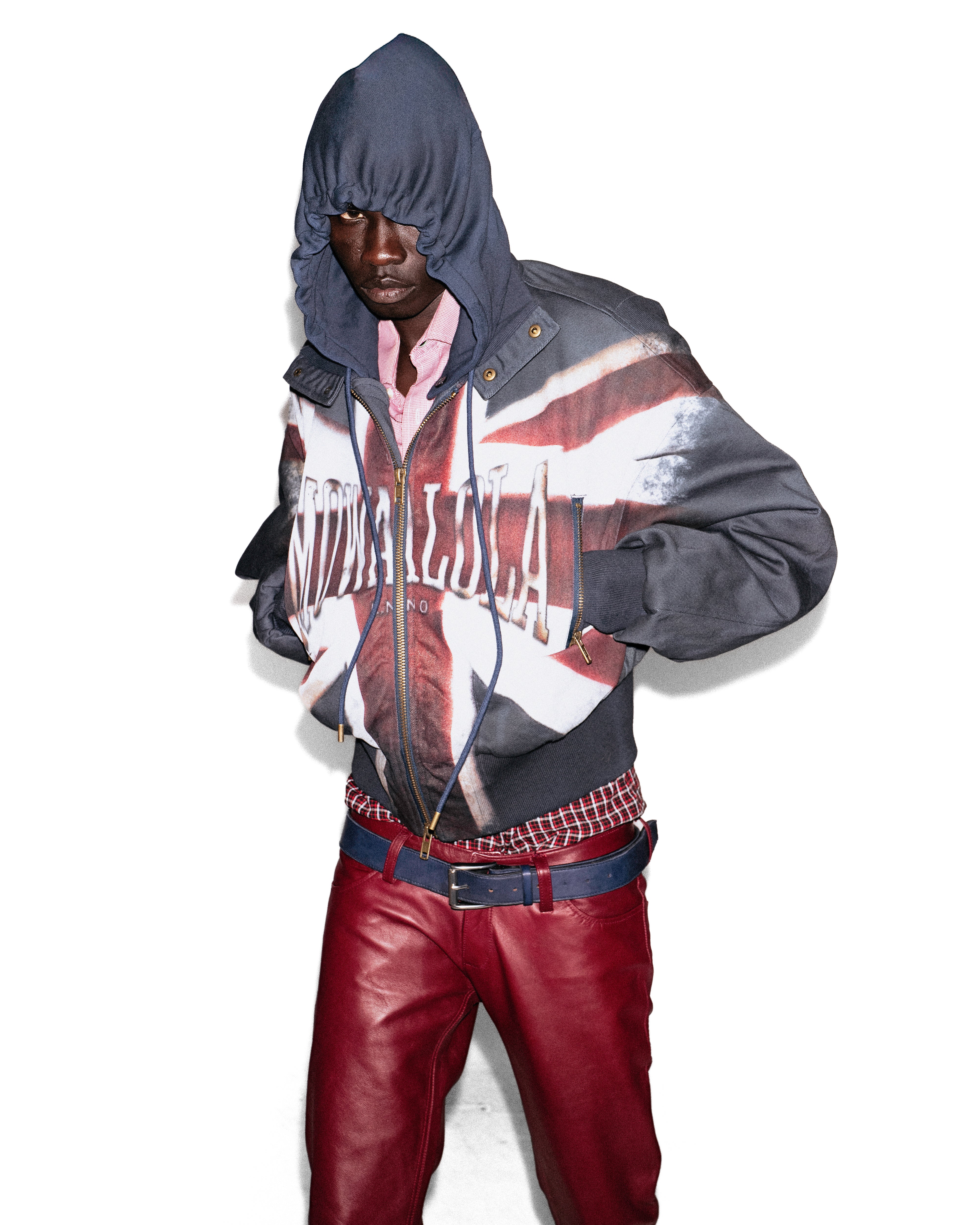 Mowalola Union Jack Bomberjacke mit Kapuze