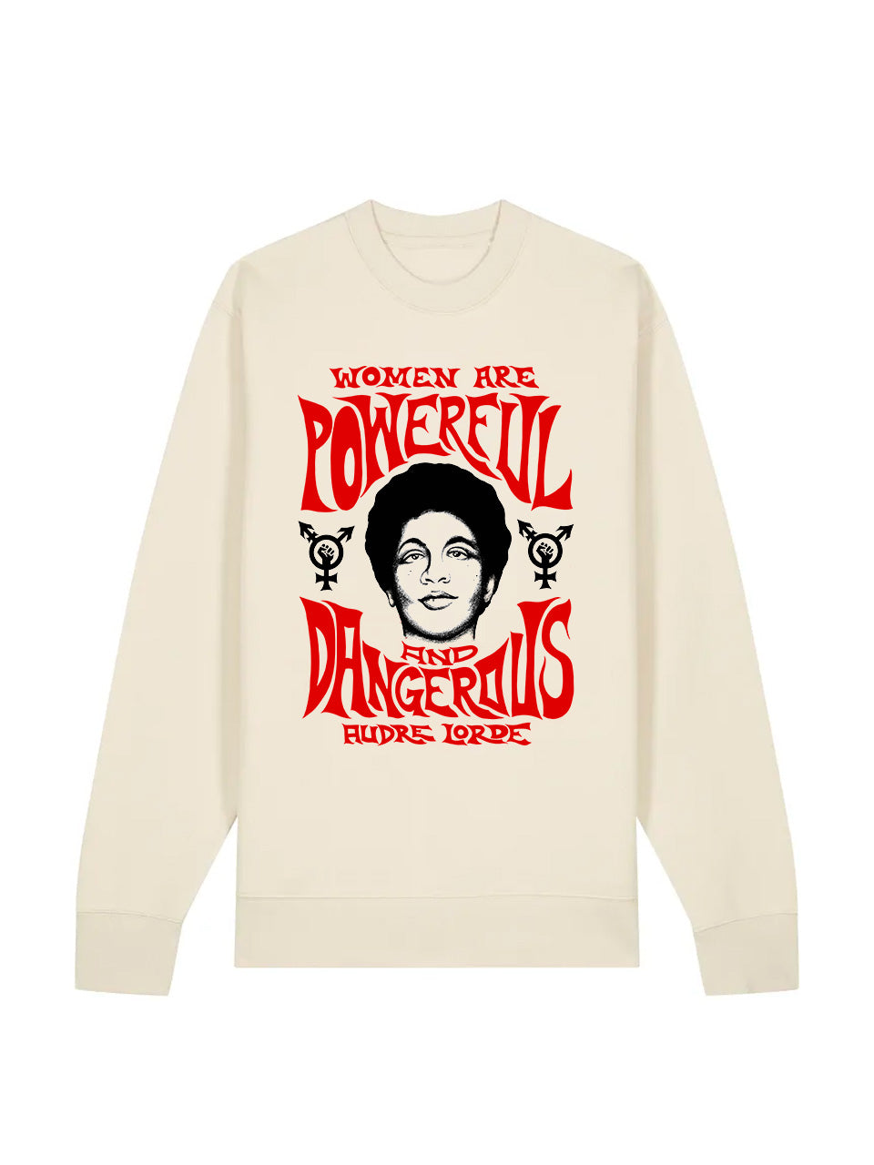 dna merch Powerful And Dangerous Audre Lorde Rundhalspullover Damen Baumwolle