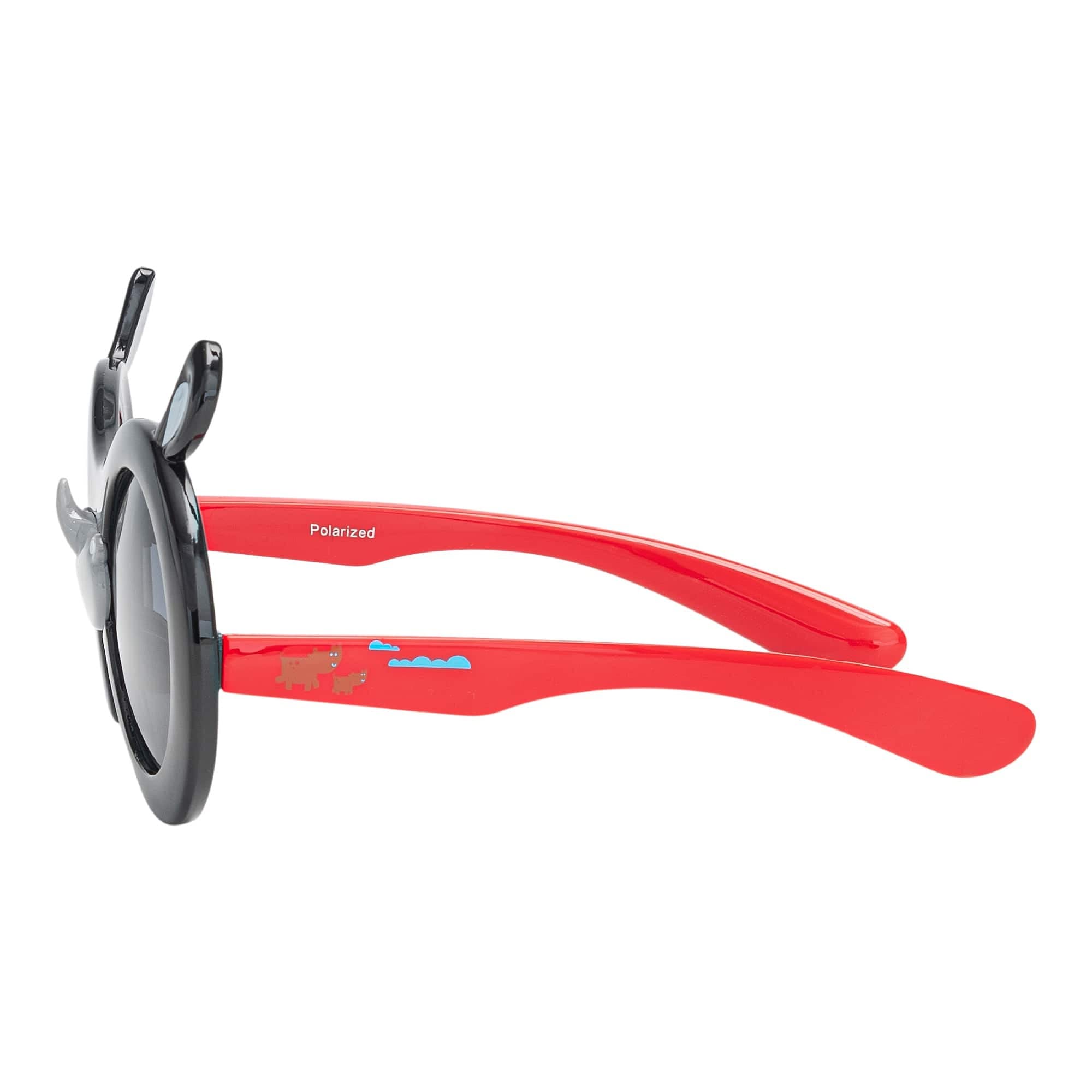 BEZLIT Tiermotiv Kinder Sonnenbrille Schwarz-Rot rund UV400