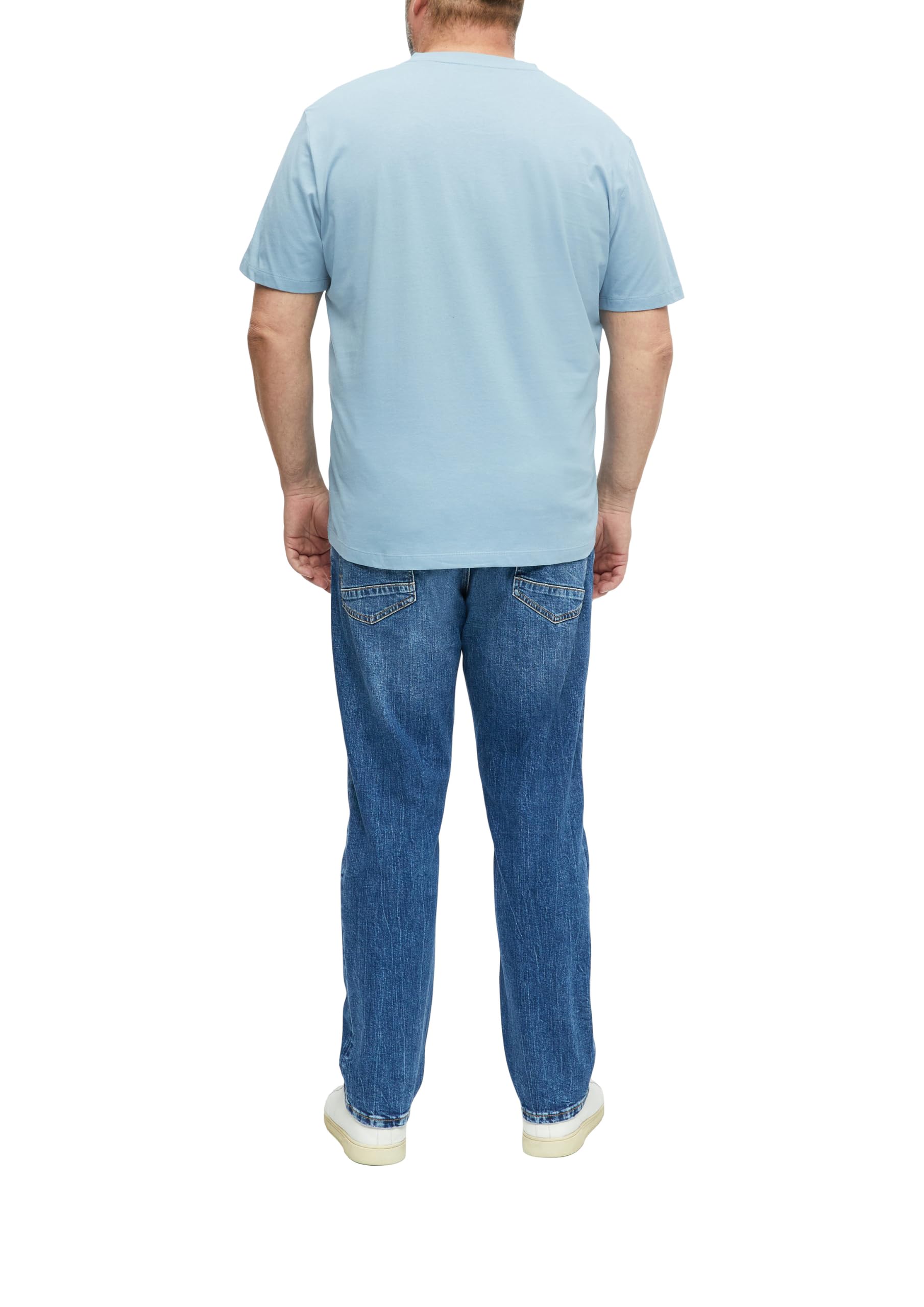 s.Oliver Junior T-Shirt Logo V-Neck Baumwolle Blau