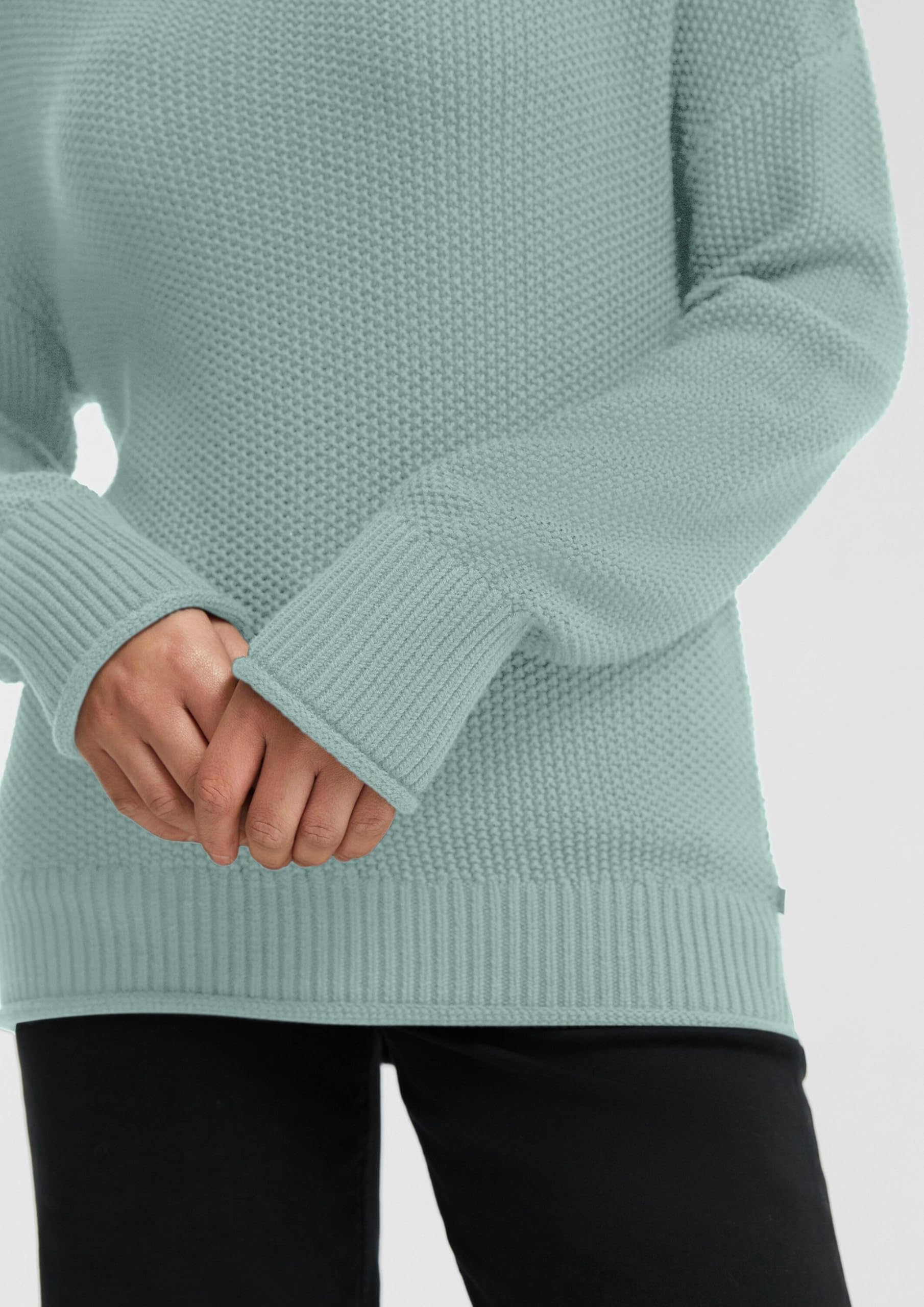 s.Oliver QS Strickpullover Stehkragen Mehrfarbig Baumwollmix