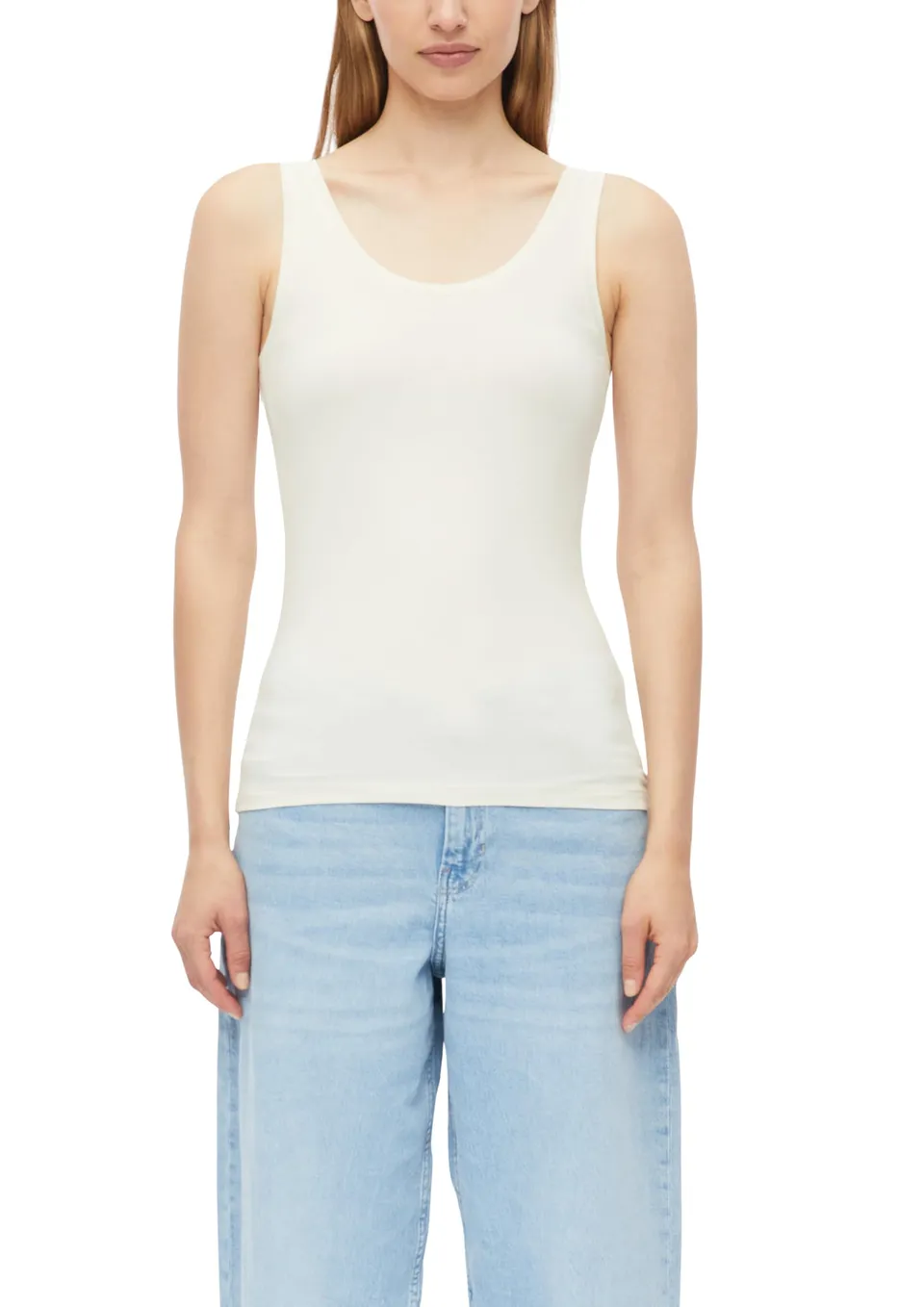 s.Oliver Top Slim Weiß ärmellos Tanktop