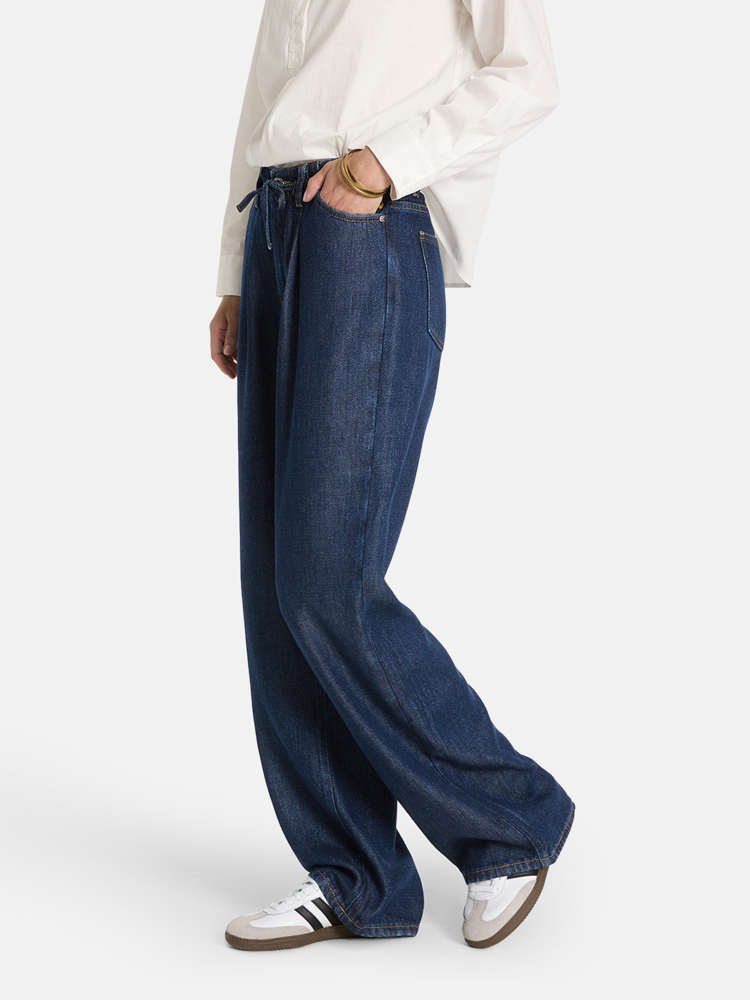 Lieblingsstück Jeanshose dark denim Lyocell Tunnelzug