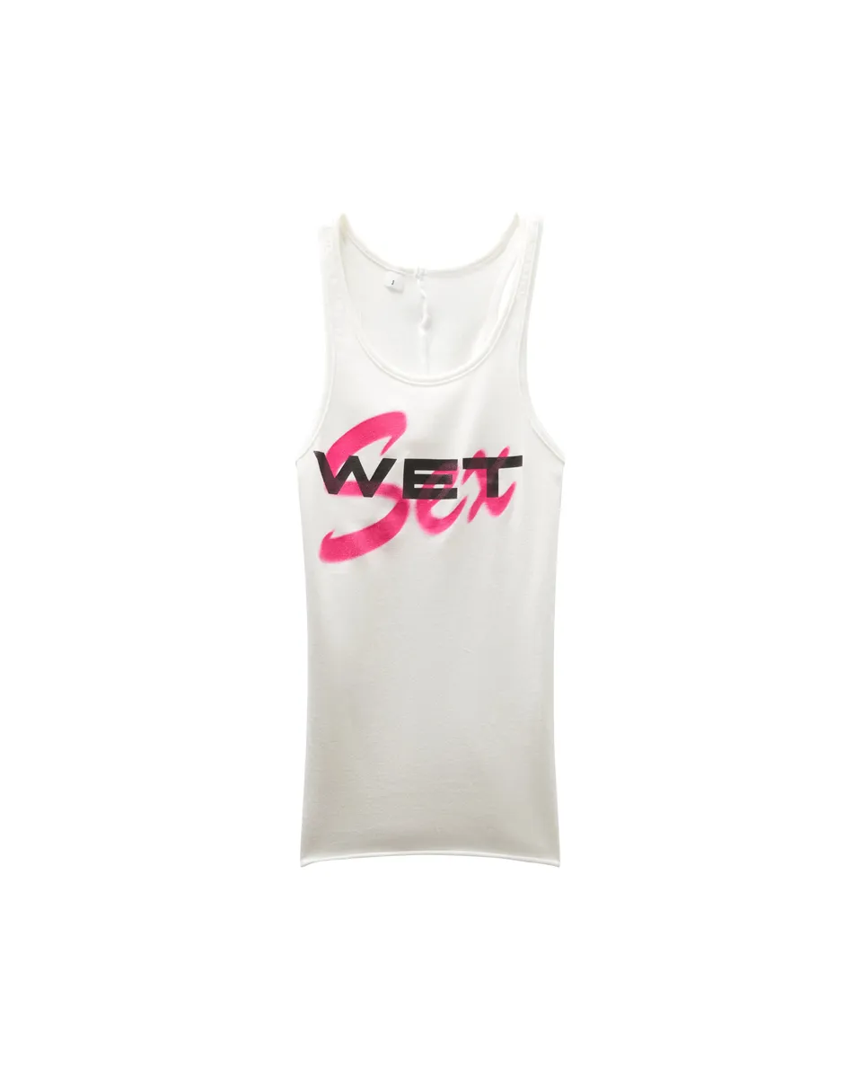 Mowalola Wet Sex Tank Tanktop Baumwolle figurbetont