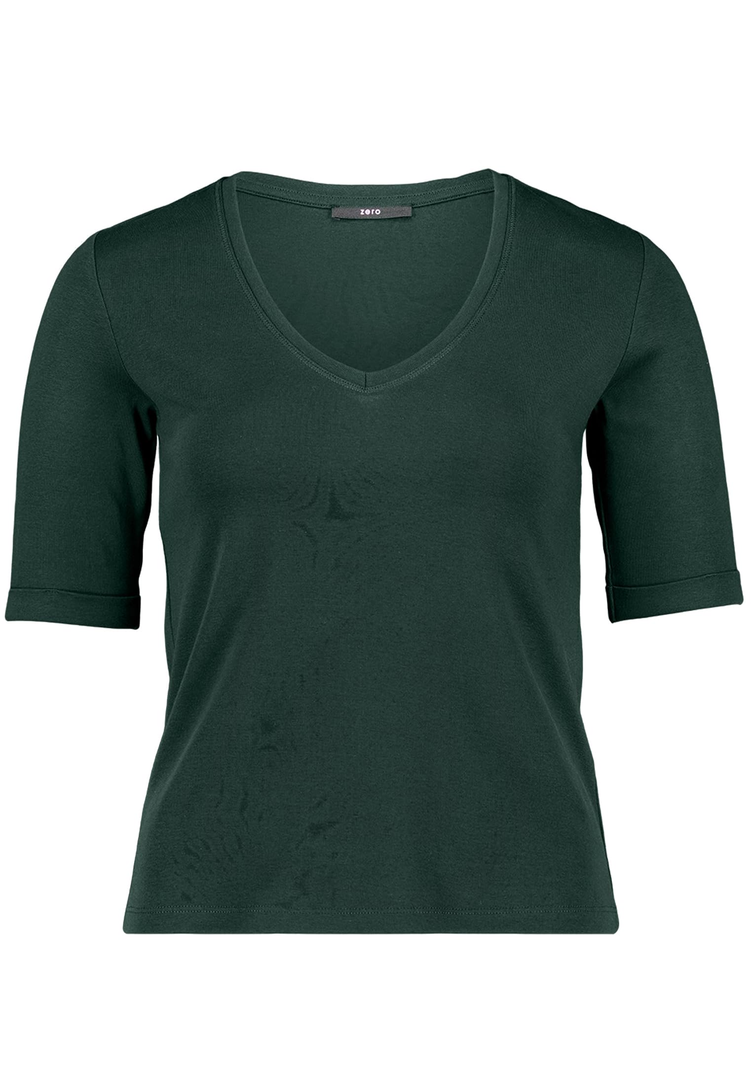 zero Basic Shirt mit V-Ausschnitt Shirt 38 Baumwolle