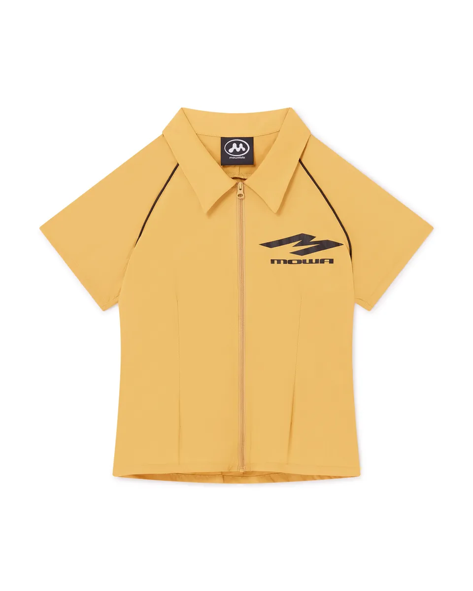 Mowalola Team Shirt Cropped Polo mit Zip