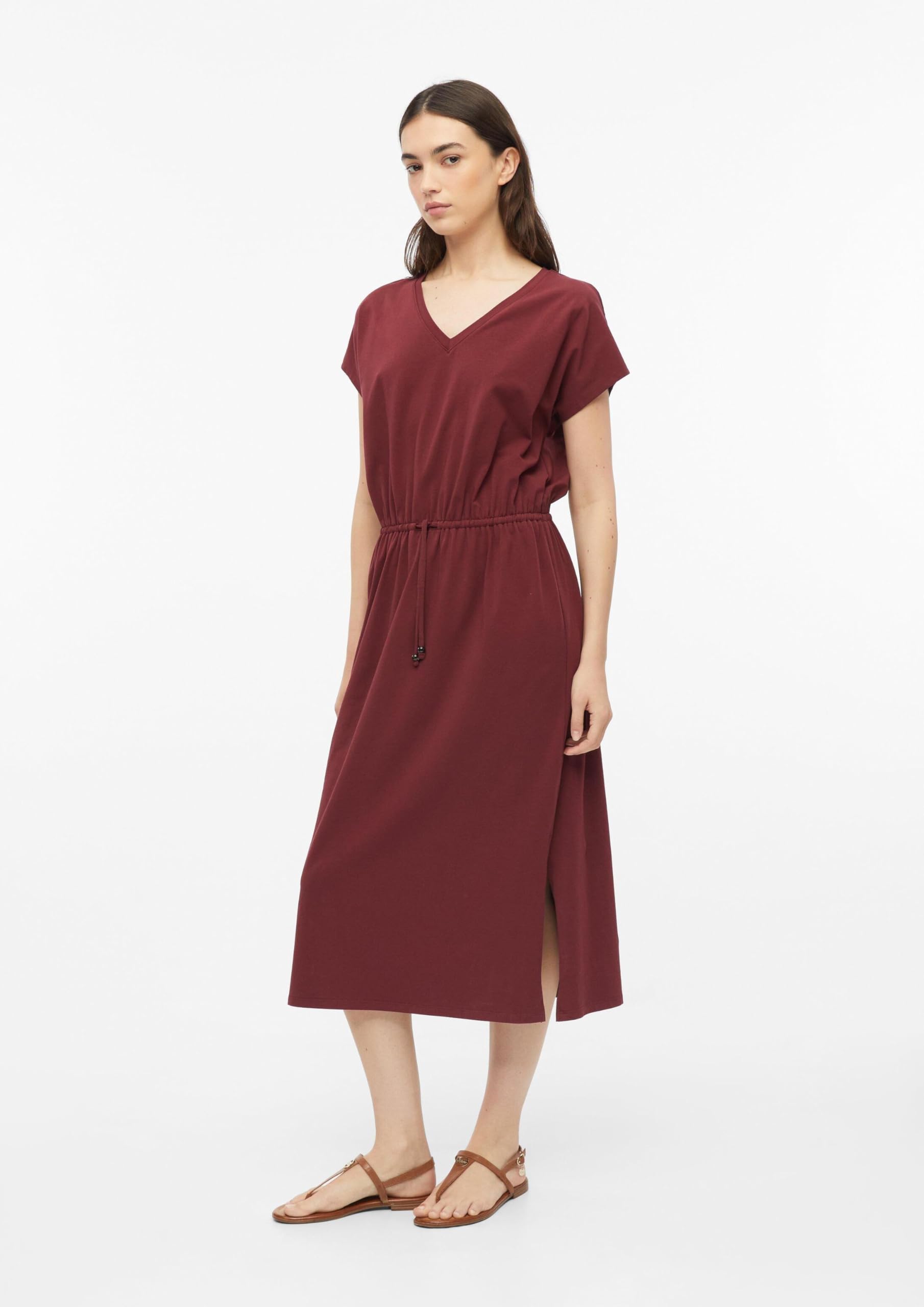 s.Oliver RED LABEL Midi-Kleid Baumwollmix Gr.42 Tunnelzug