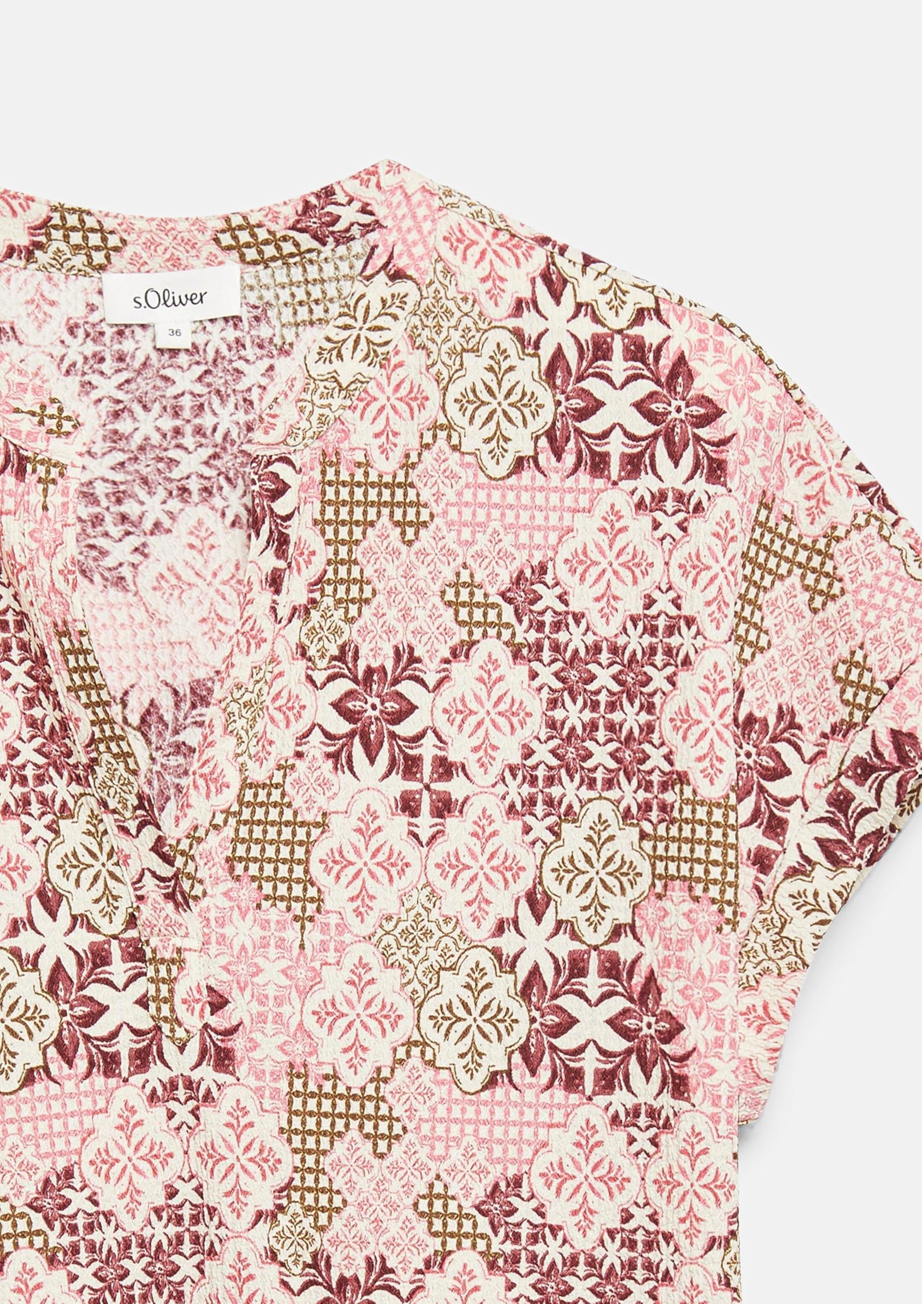 s.Oliver Red Label T-Shirt Relaxed V-Ausschnitt bordeaux