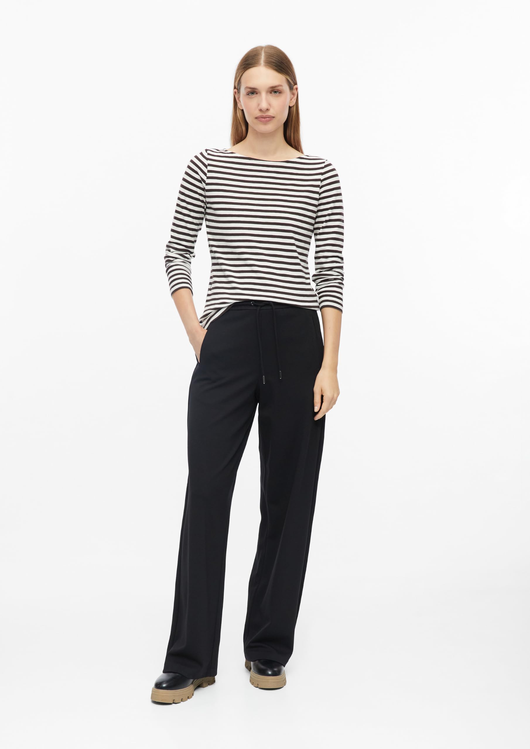 s.Oliver Red Label Hose Wide Leg Schwarz Elastikbund