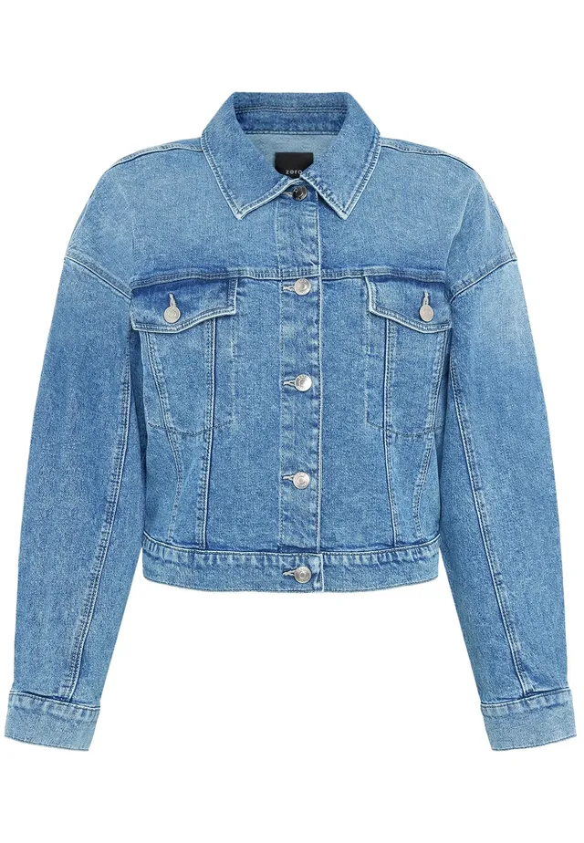 zero Jeansjacke kurz Gr. 40 Middle Blue Denim robust