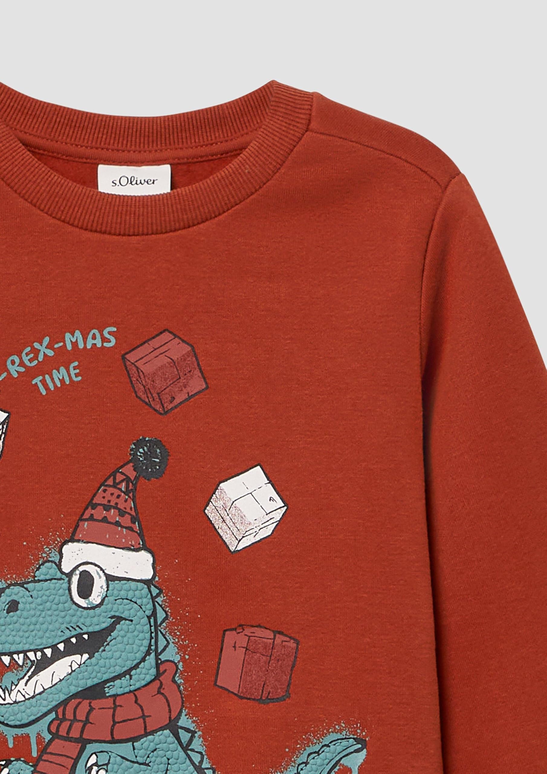 s.Oliver Junior Sweatshirt X-Mas-Frontprint rot 104-110 kuschelig