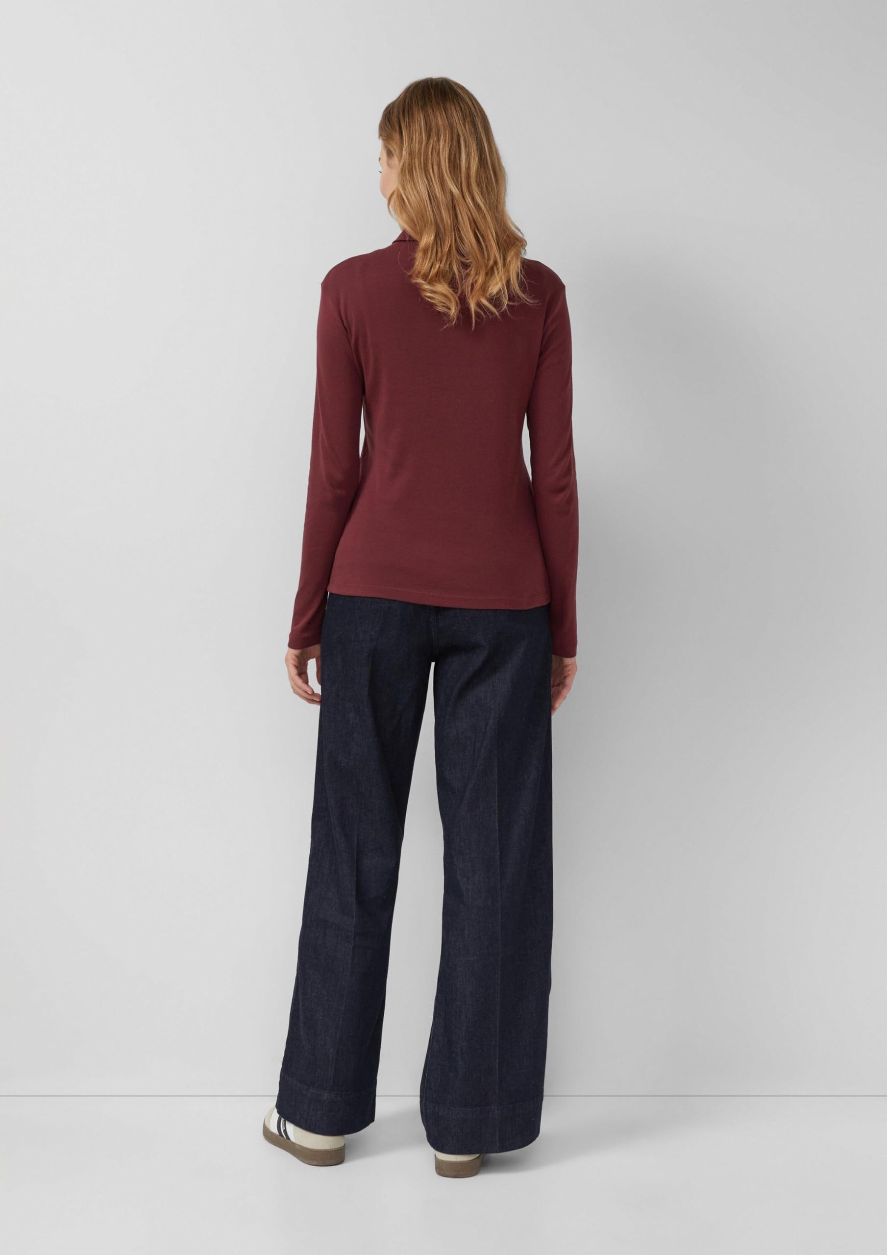 s.Oliver Longsleeve Slim Fit Rollkragen bordeaux Gr.42