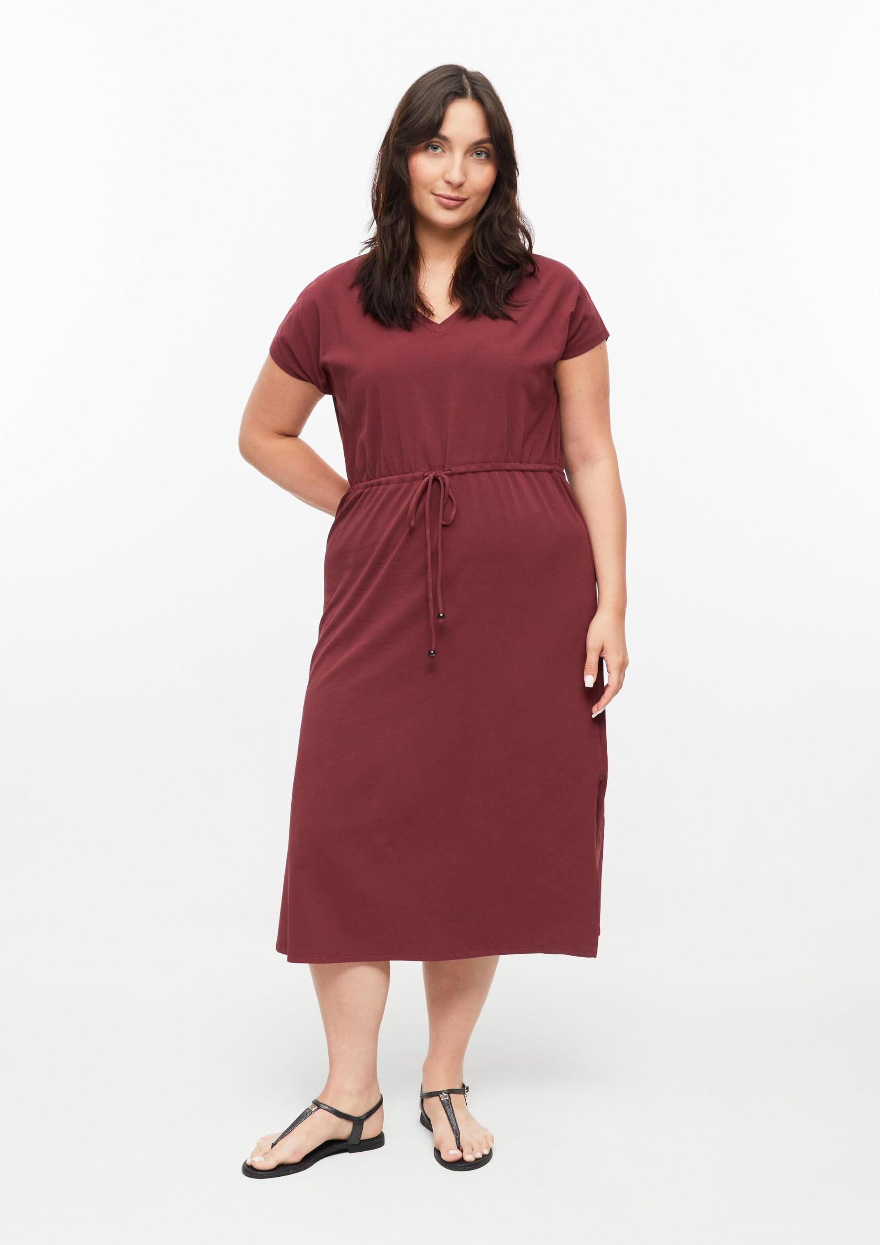 s.Oliver Red Label Midi-Kleid Tunnelzug Gr.48 Baumwollmix