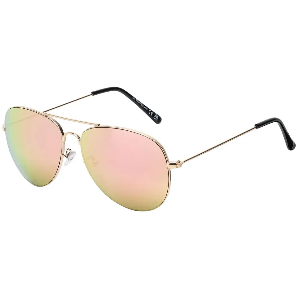 BEZLIT Piloten Sonnenbrille Rosa-Gelb verspiegelt UV400