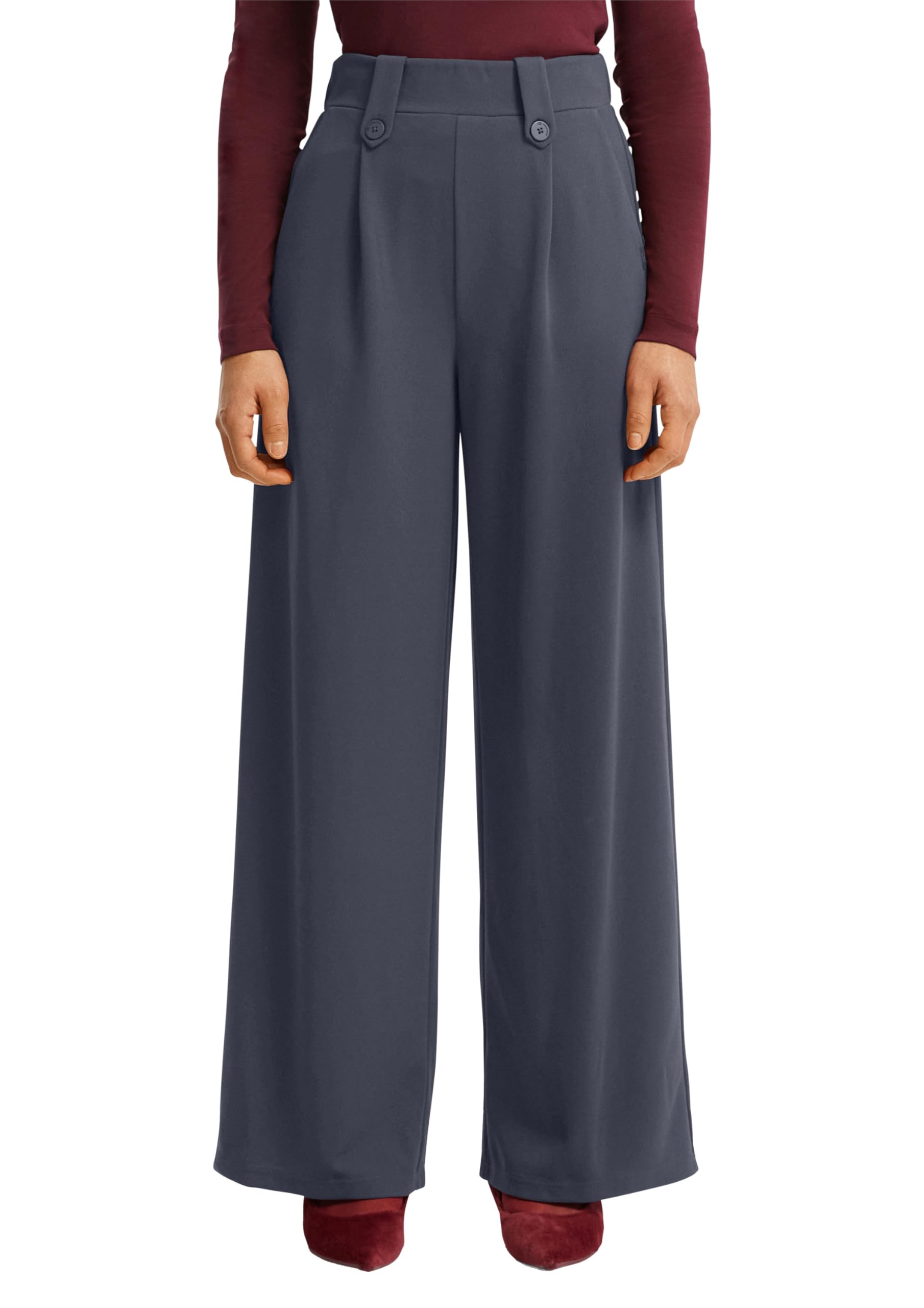 s.Oliver QS Wide-Leg Hose Interlockjersey 40W/32L weit