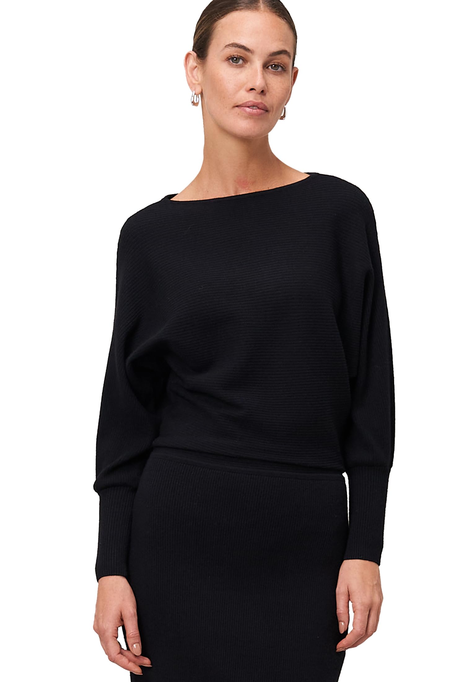 zero Strickkleid U-Boot-Ausschnitt 40 Black Beauty midi