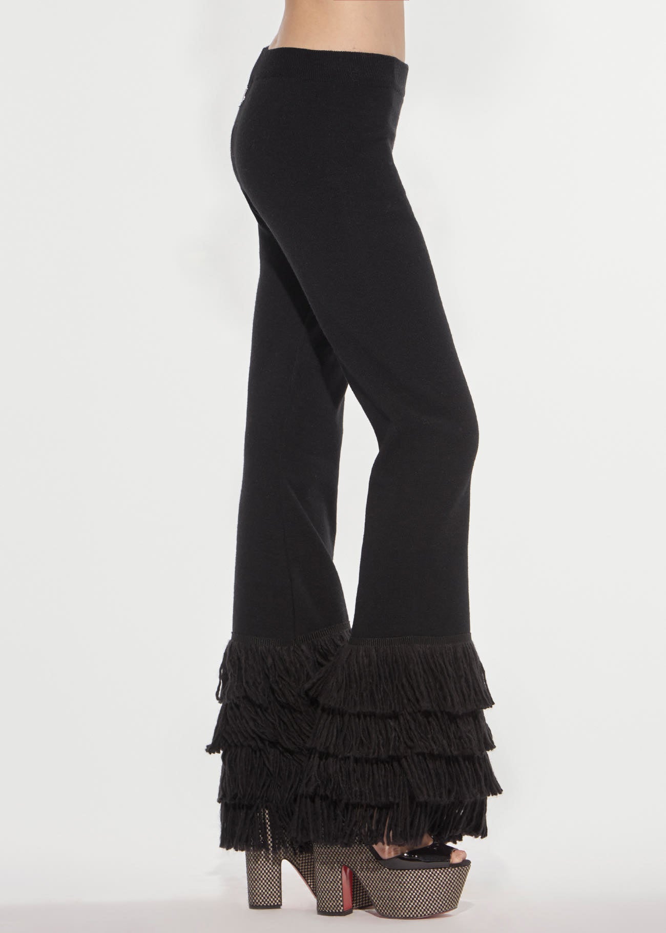 Denny Rose Maglia Fransen Strickhose Schwarz