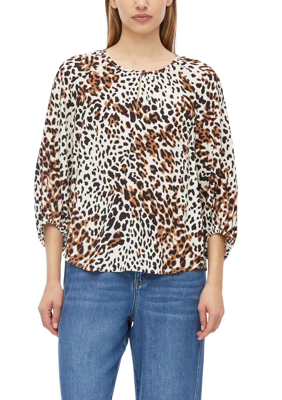 s.Oliver Bluse Relaxed 36 Dunkelblau Print