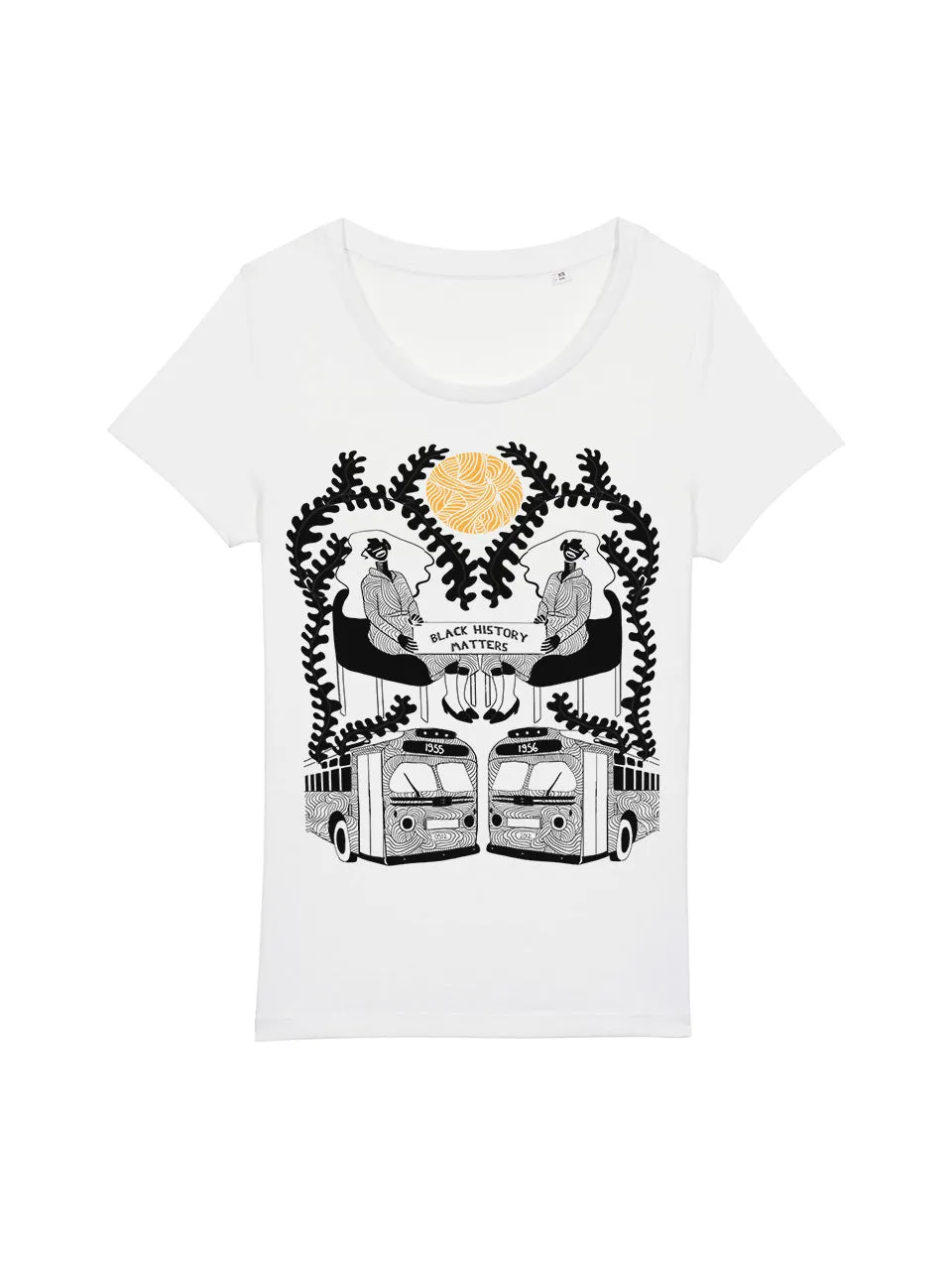 dna merch Montgomery Busboykott T-Shirt Damen Weiß Bio