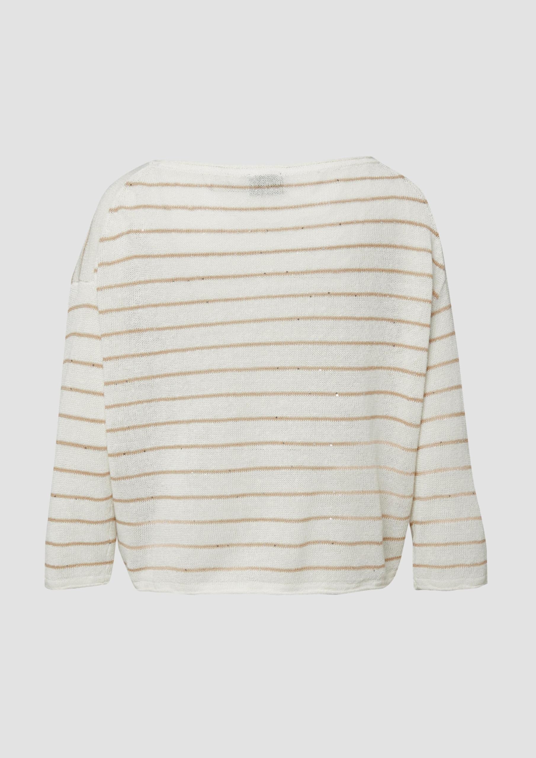 s.Oliver Red Label Strickpullover Leinenmix Pailletten Gr.L