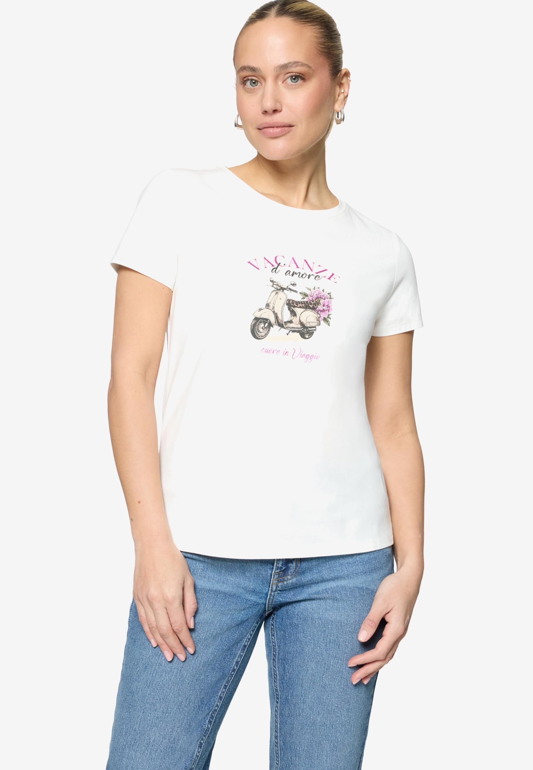 zero Shirt Kurz 1/2 Arm Patch Cream Pink Gr.38 Print