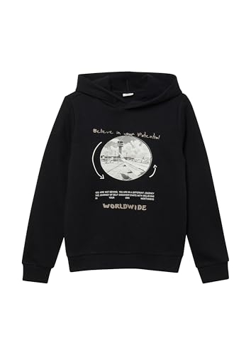s.Oliver RED LABEL Hoodie Frontprint 170-176 schwarz Kapuze