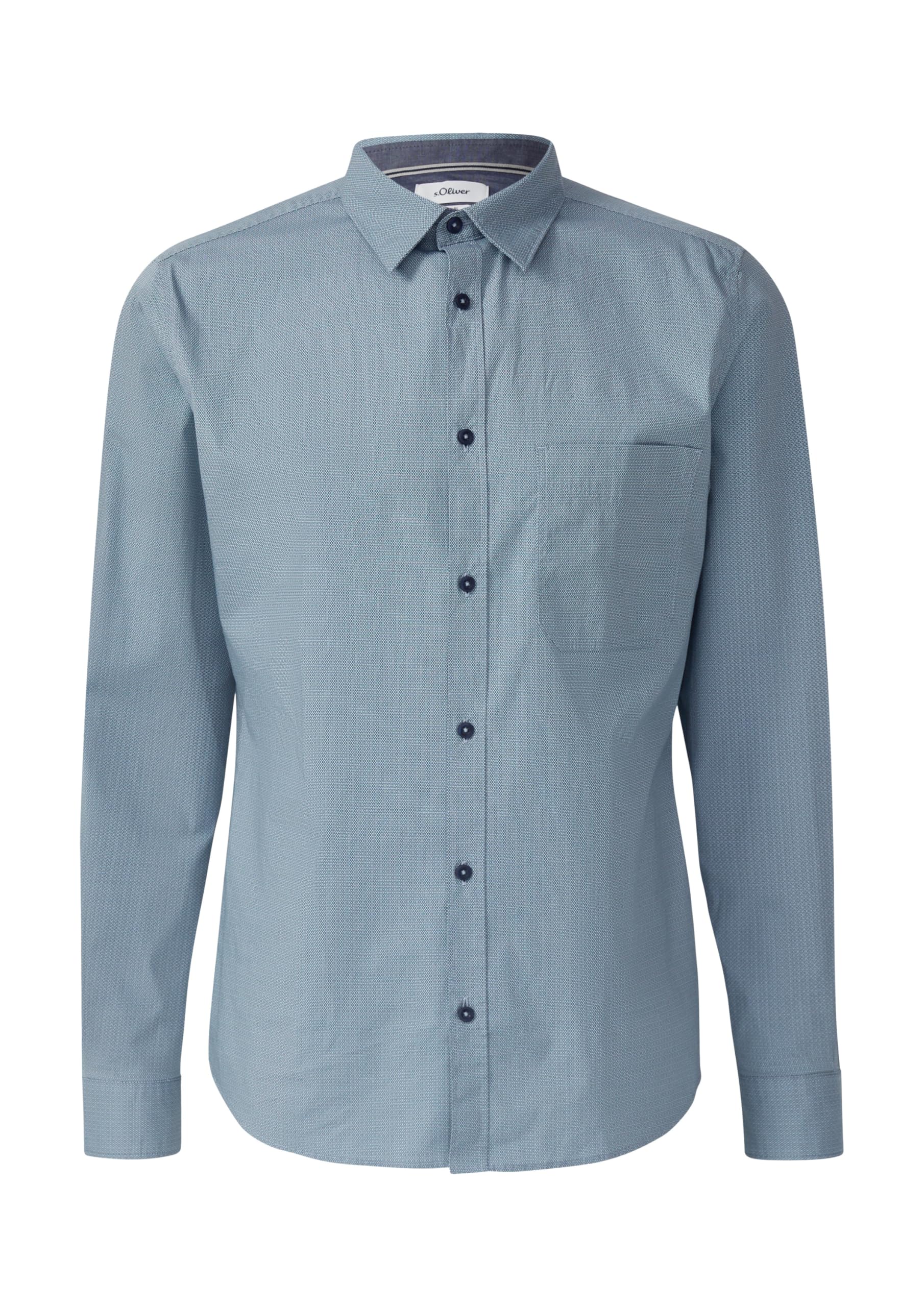 s.Oliver Slim Fit Hemd Herren hellblau Baumwolle