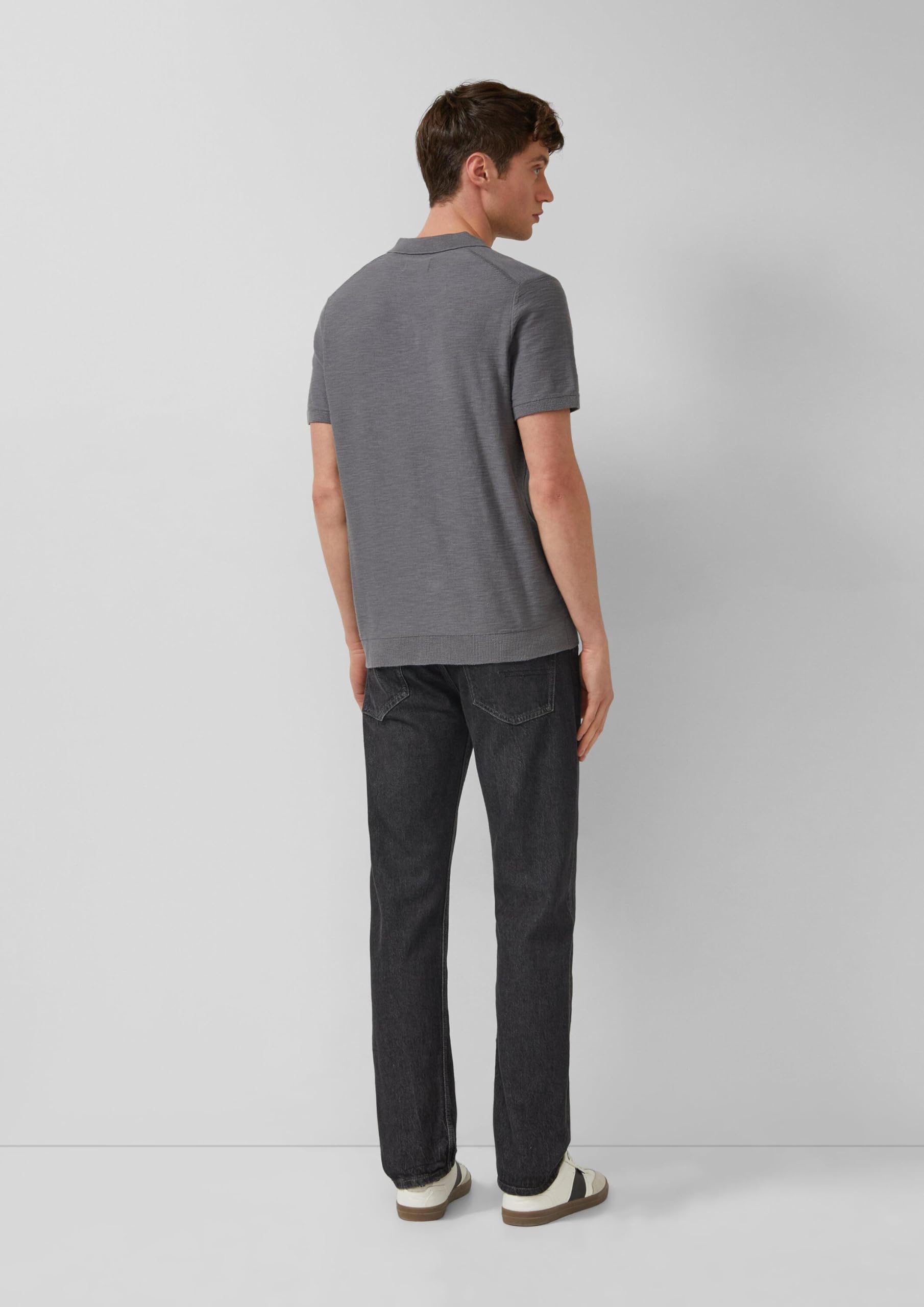 s.Oliver RED LABEL Flammgarn Strick-Polo L olivgrün