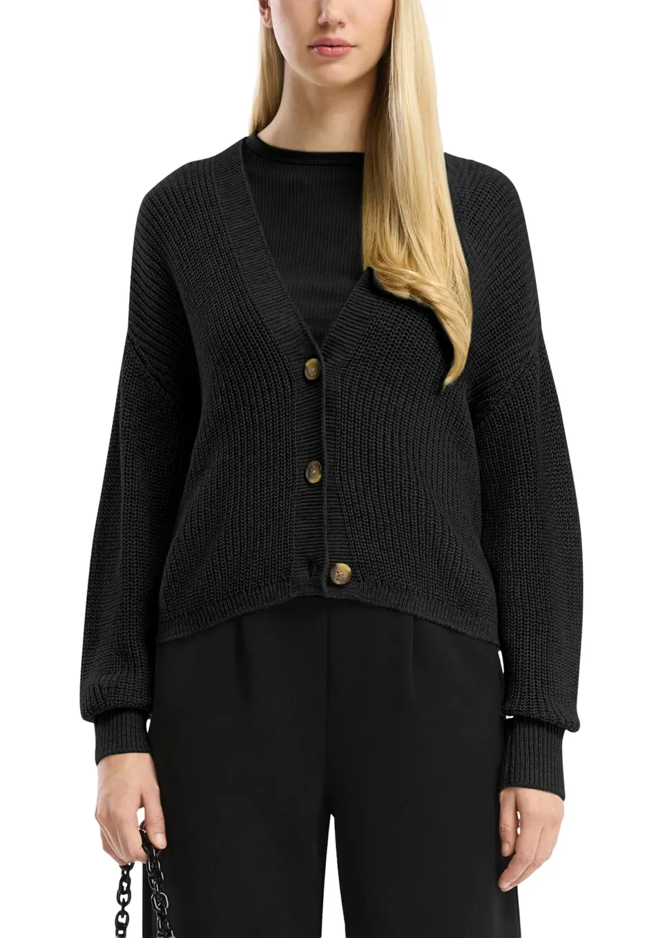 s.Oliver QS 2170513 Strickjacke Damen mit Knopfleiste