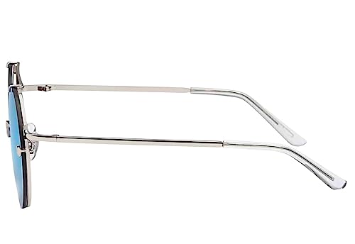 BEZLIT Runde Unisex Sonnenbrille Retro Metall UV400 Doppelsteg