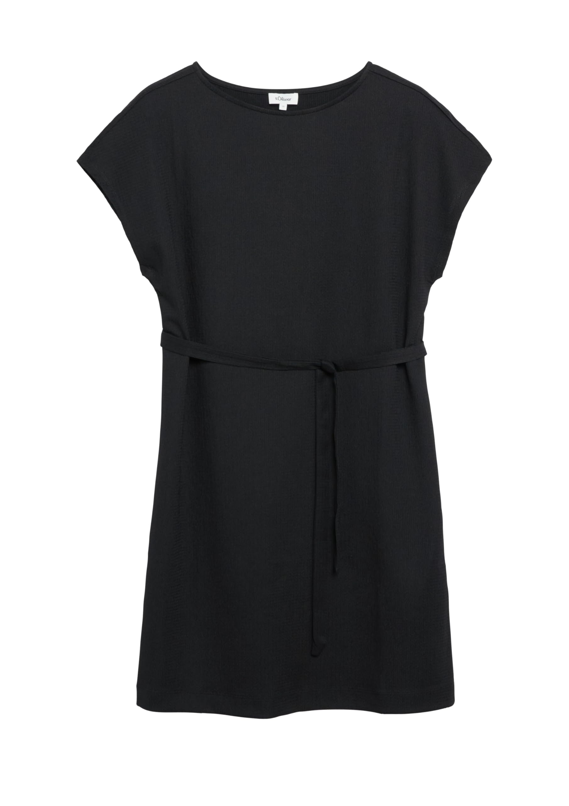 s.Oliver Red Label Jersey-Kleid Midi mit Bindegürtel dunkelblau