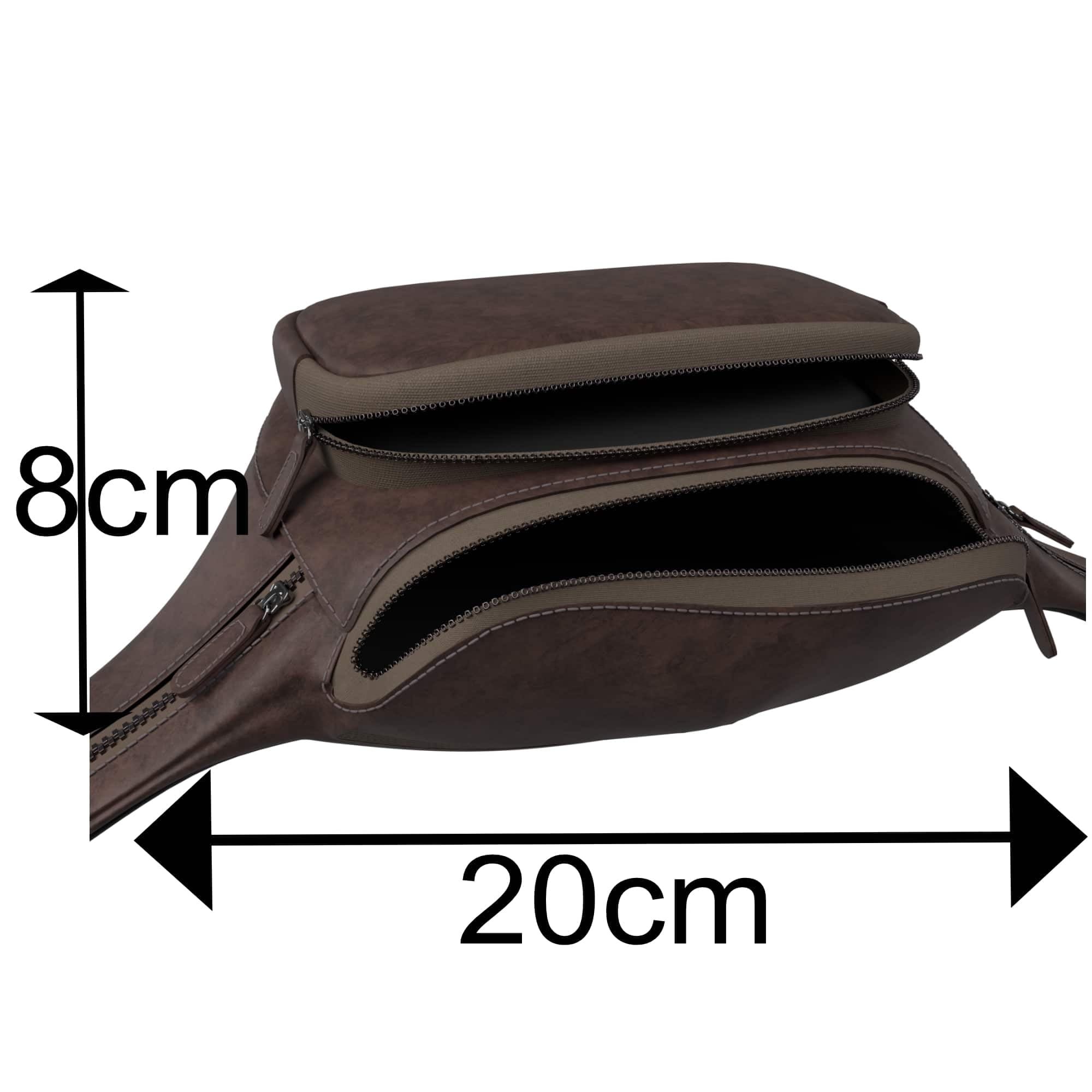 BEZLIT 30654 Bauchtasche Braun Echtleder Crossbody