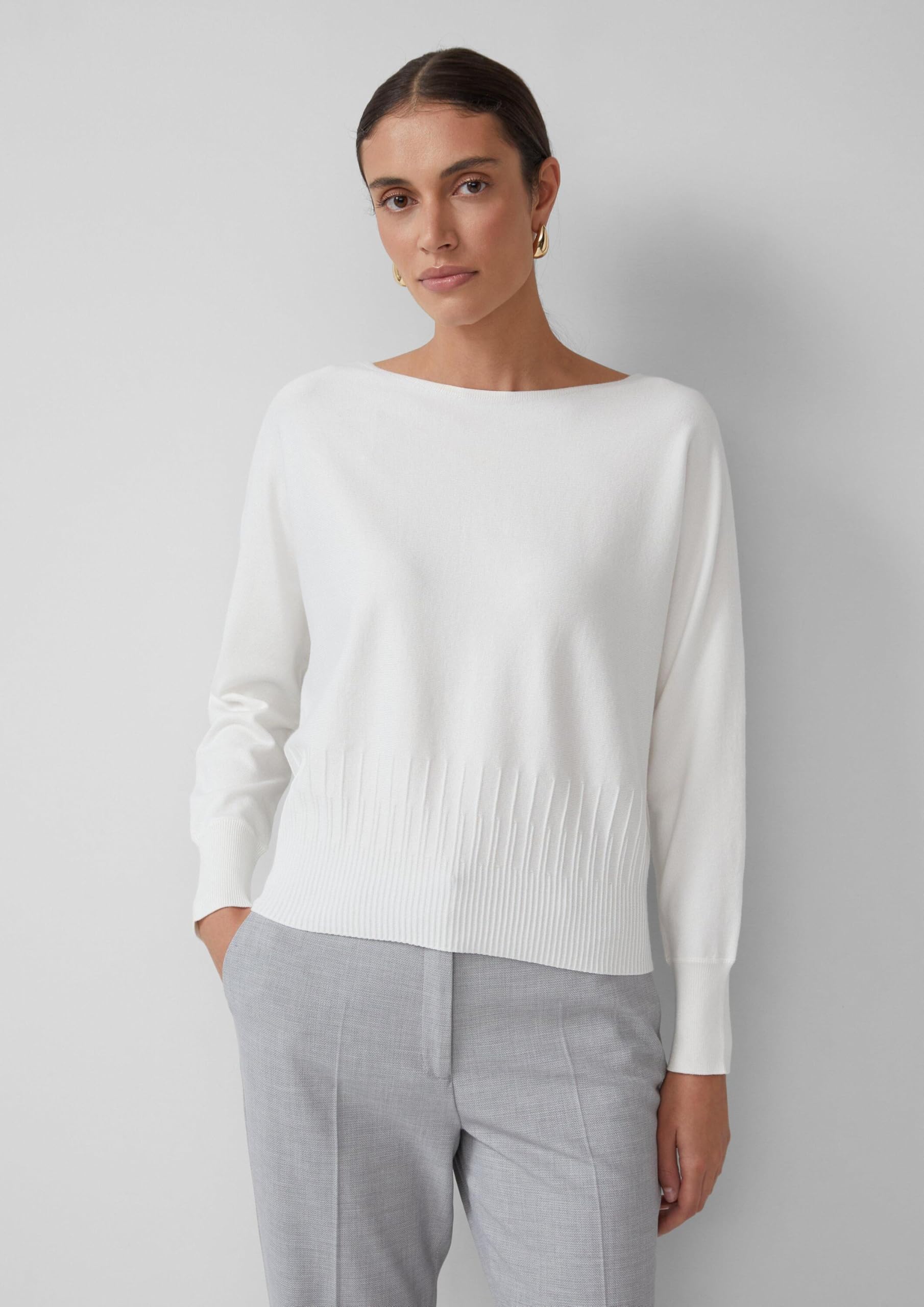 s.Oliver Strickpullover Strukturmuster Gr. 40 ecru Viskosemix