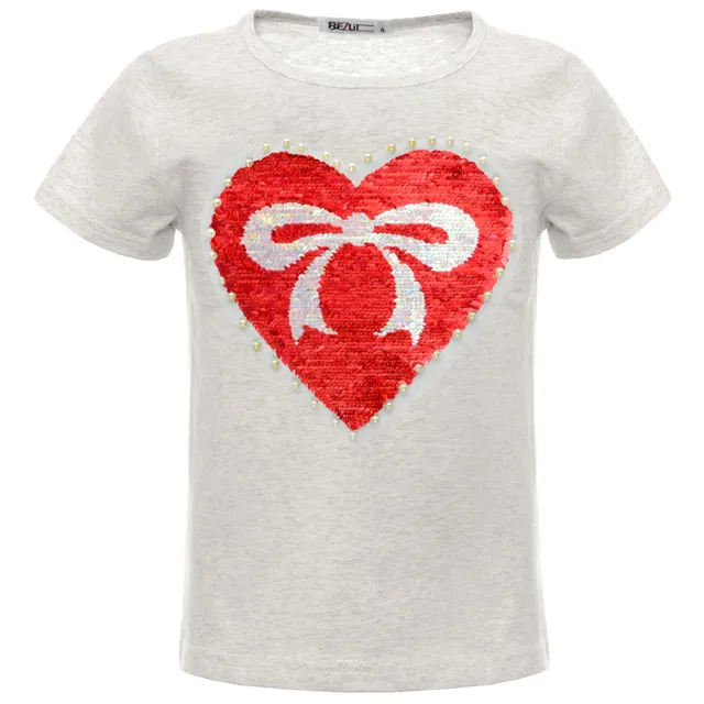 BEZLIT Herz Wendepailletten T-Shirt Grau 152