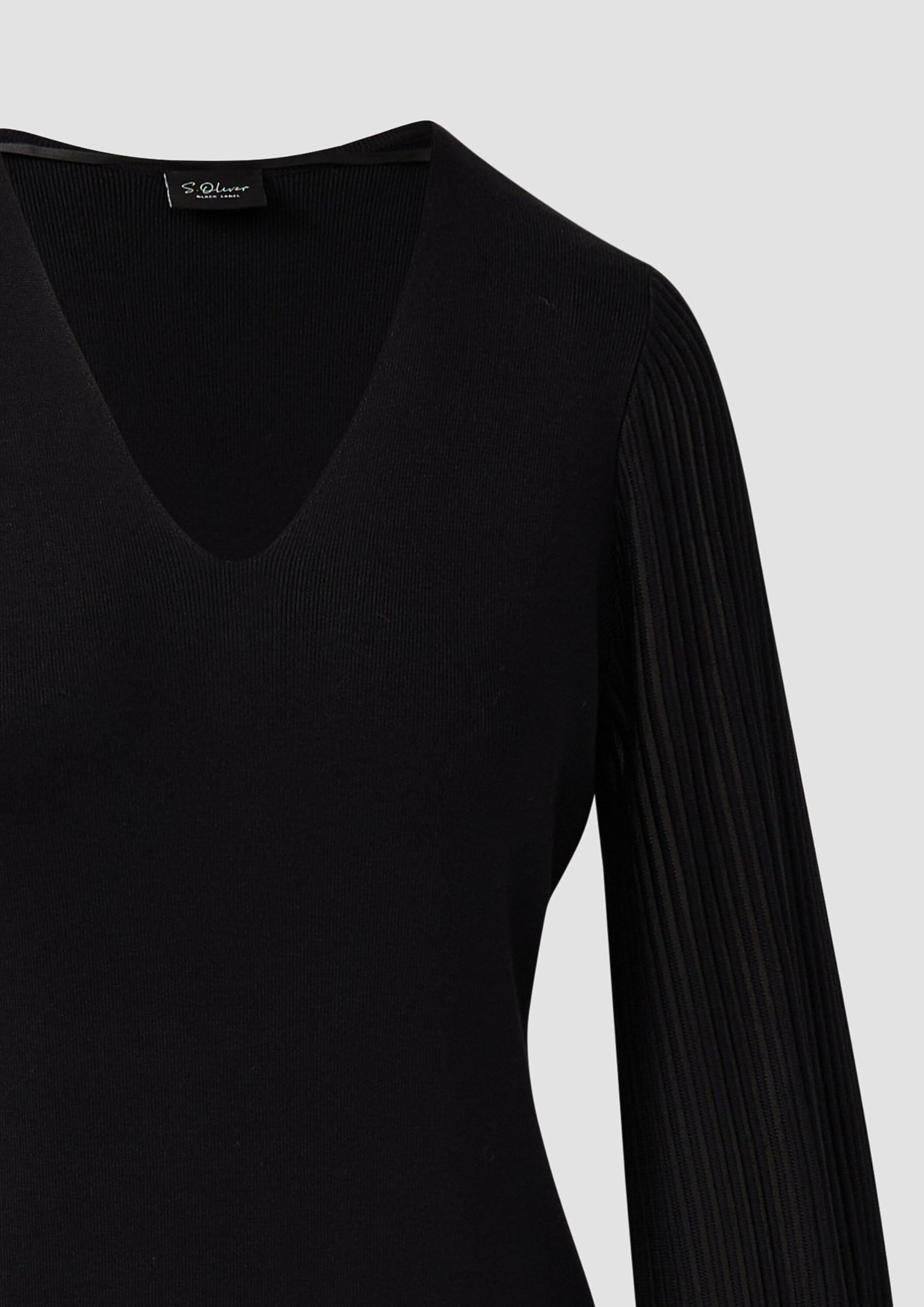 s.Oliver Viskosemix Kleid figurumspielend transparente Ärmel