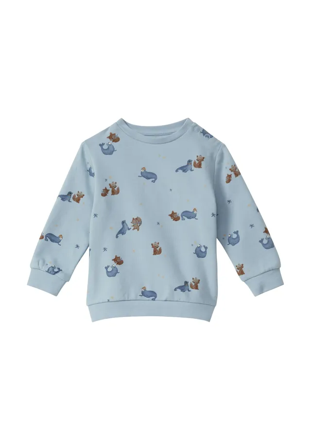 s.Oliver Junior All-Over-Print Sweatshirt 68 hellblau