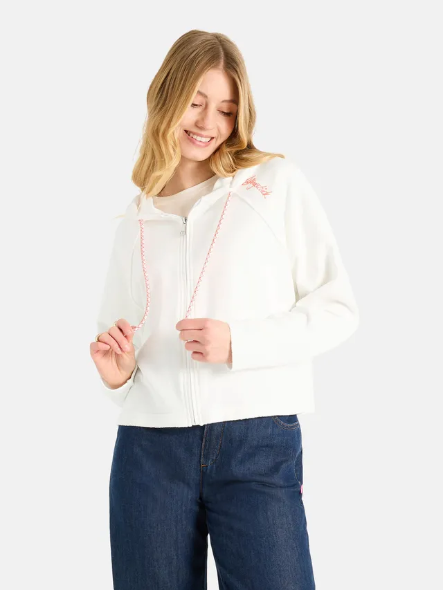 Lieblingsstück GwendyL Sweatjacke offwhite Baumwollmix Kapuze