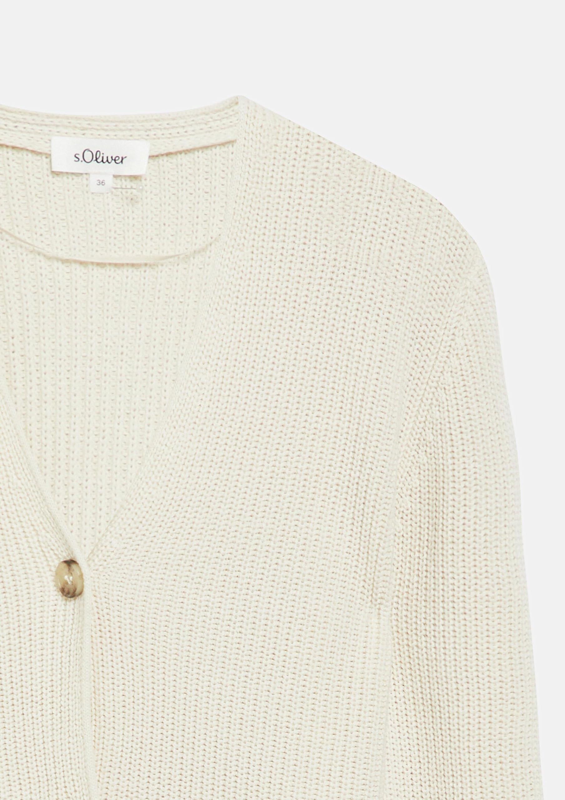 s.Oliver 2181391 Strickjacke Weiß