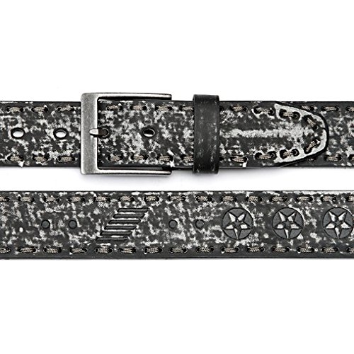 BEZLIT Herren Ledergürtel kürzbar Vintage Metallschnalle