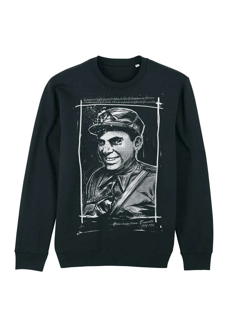 dna merch Keine Regierung Buenaventura Durruti Rundhalspullover Schwarz