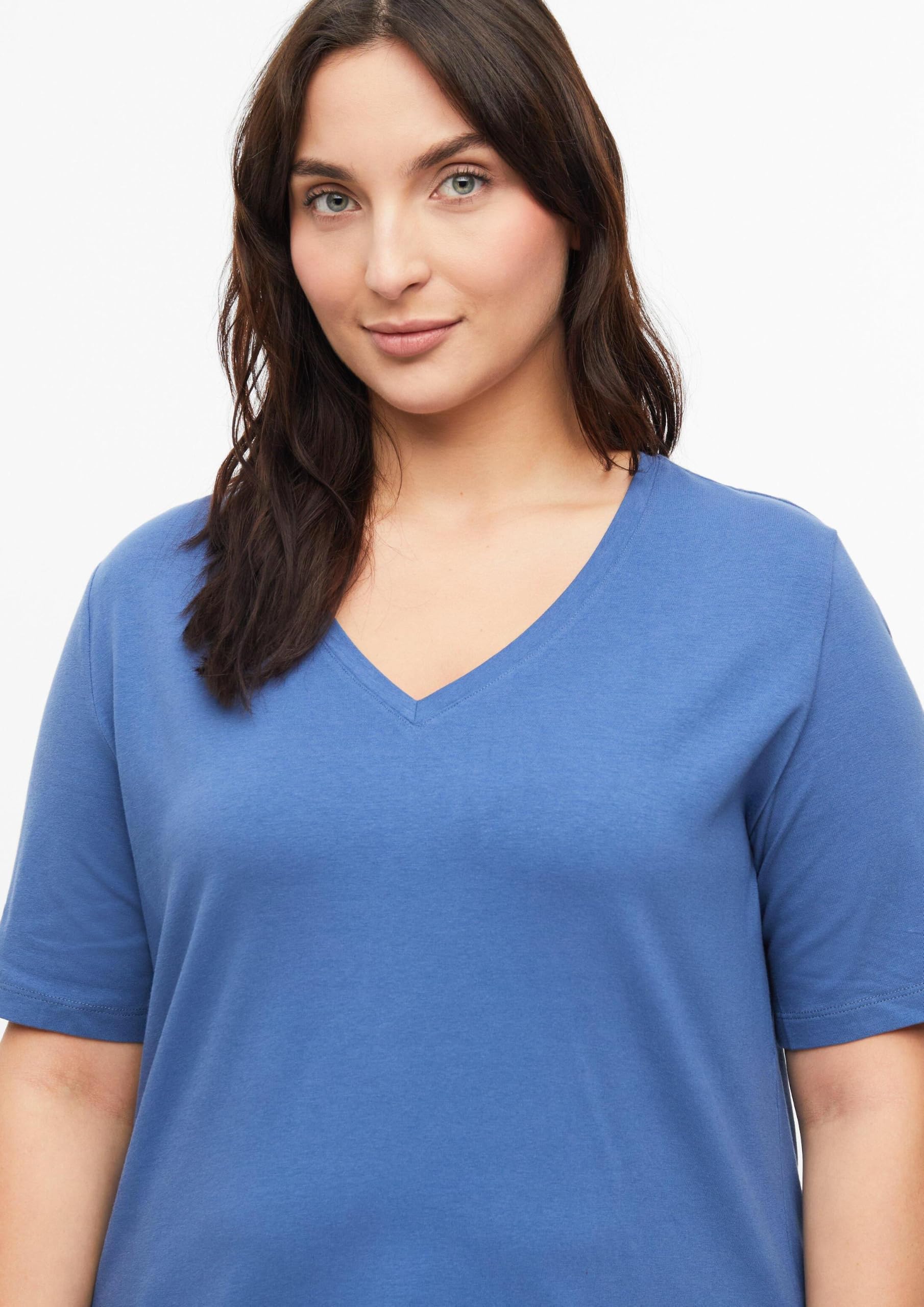 s.Oliver T-Shirt V-Ausschnitt Blau Gr. 44