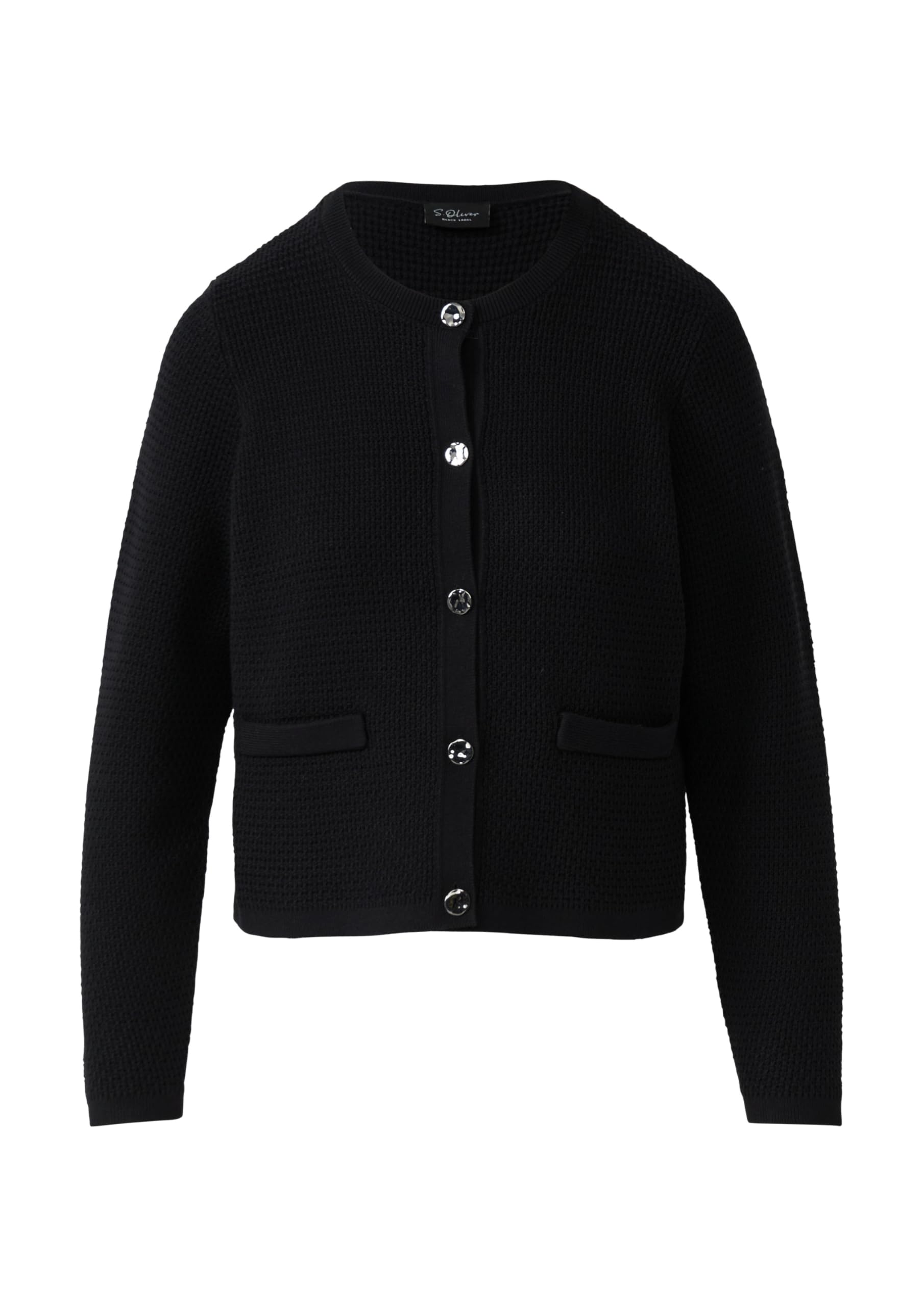 s.Oliver Junior Cardigan Strickjacke Schwarz Baumwolle